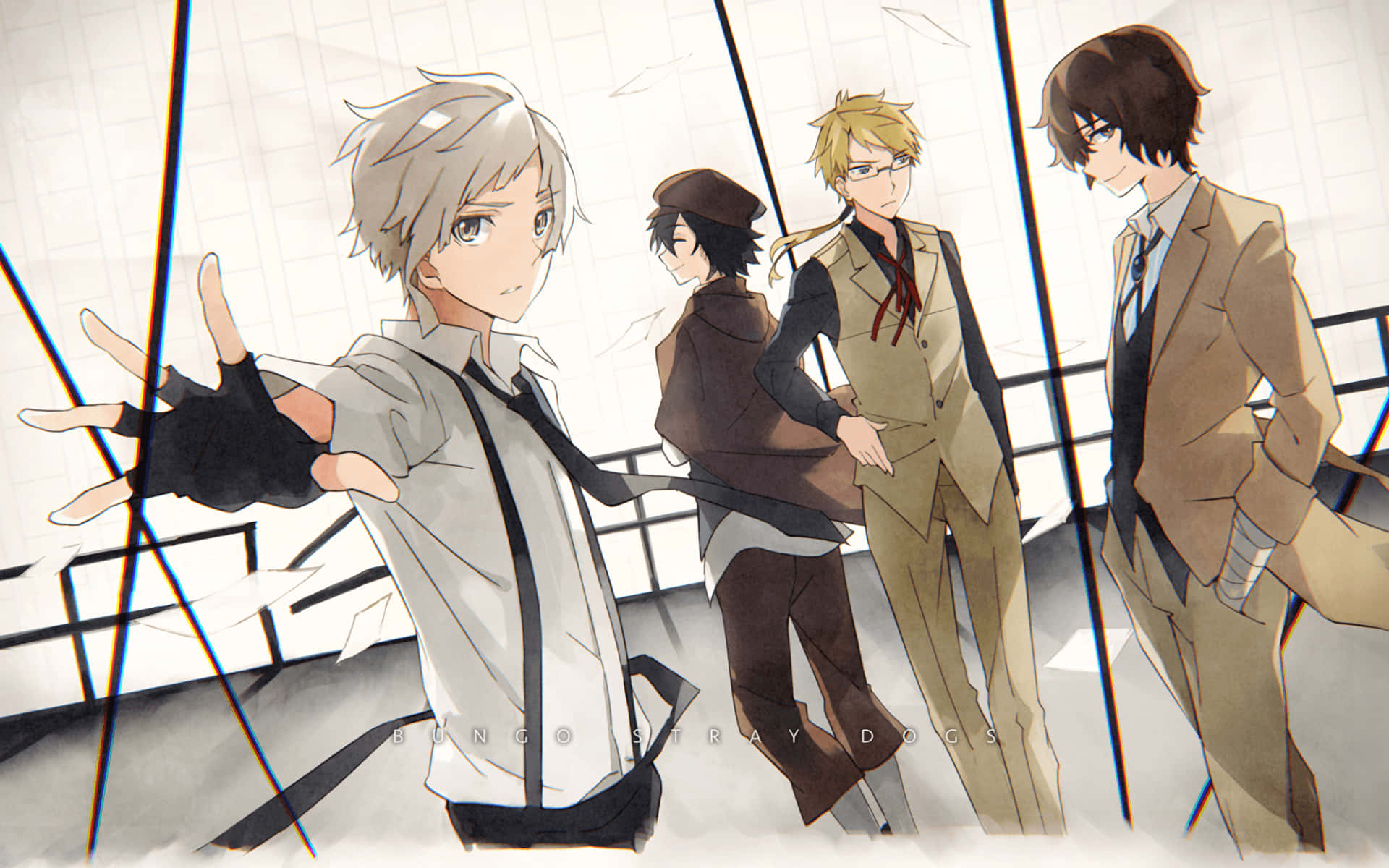 Bungo Stray Dogs, anime boys, suits, Full HD Desktop Wallpaper