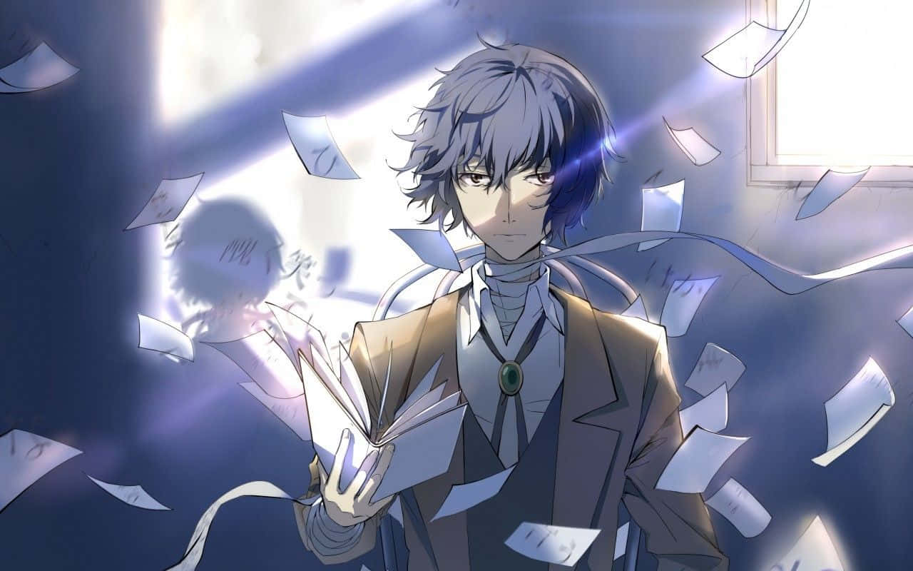 Bungo Stray Dogs, gray hair, open book, HD Desktop Wallpaper