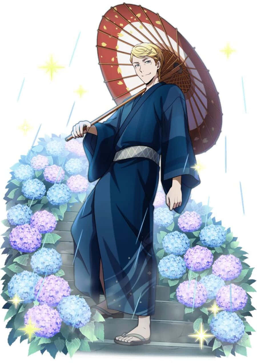 Francis F, Bungo Stray Dogs, dark blue kimono, SD Phone Wallpaper