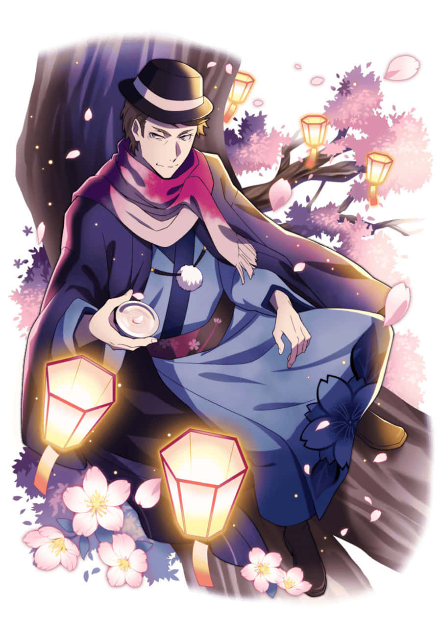 Francis F, Bungo Stray Dogs, cherry blossoms, SD Phone Wallpaper