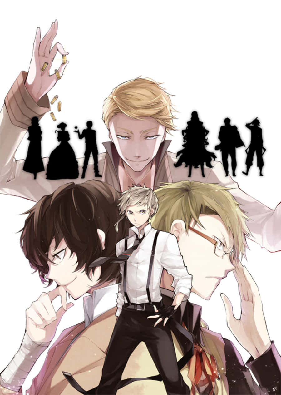 Francis F, Bungo Stray Dogs, silhouettes, SD Phone Wallpaper
