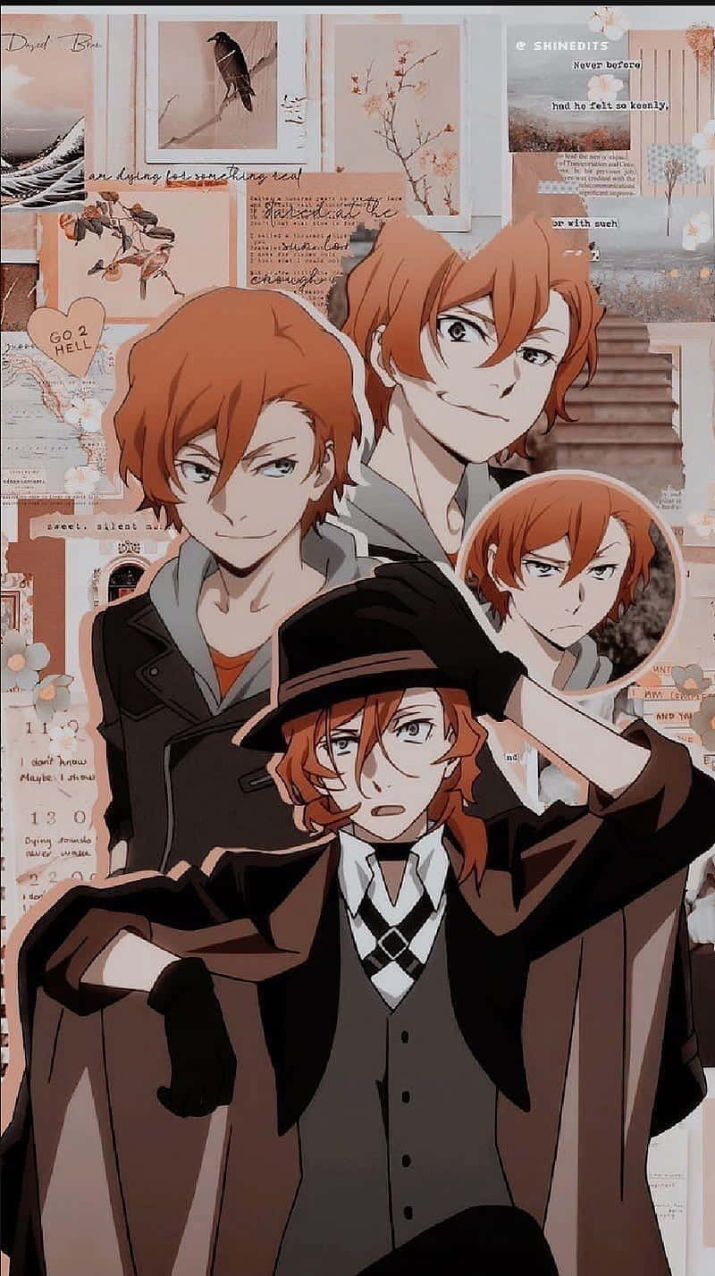 Bungo Stray Dogs Sigma, orange hair, collage, HD Phone Wallpaper