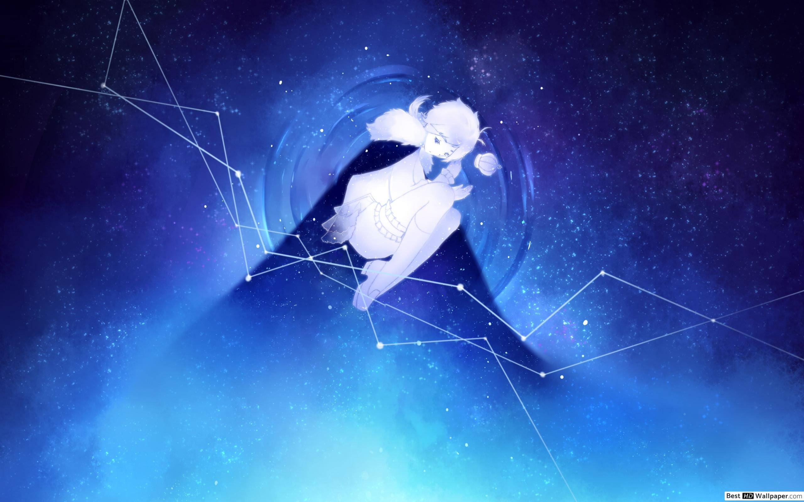 Bungo Stray Dogs, anime girl, starry blue cosmic void, 2K Desktop Wallpaper