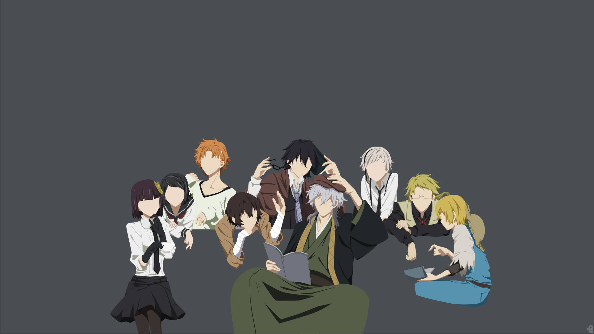 Bungo Stray Dogs, anime characters, central figure, Full HD Desktop Wallpaper