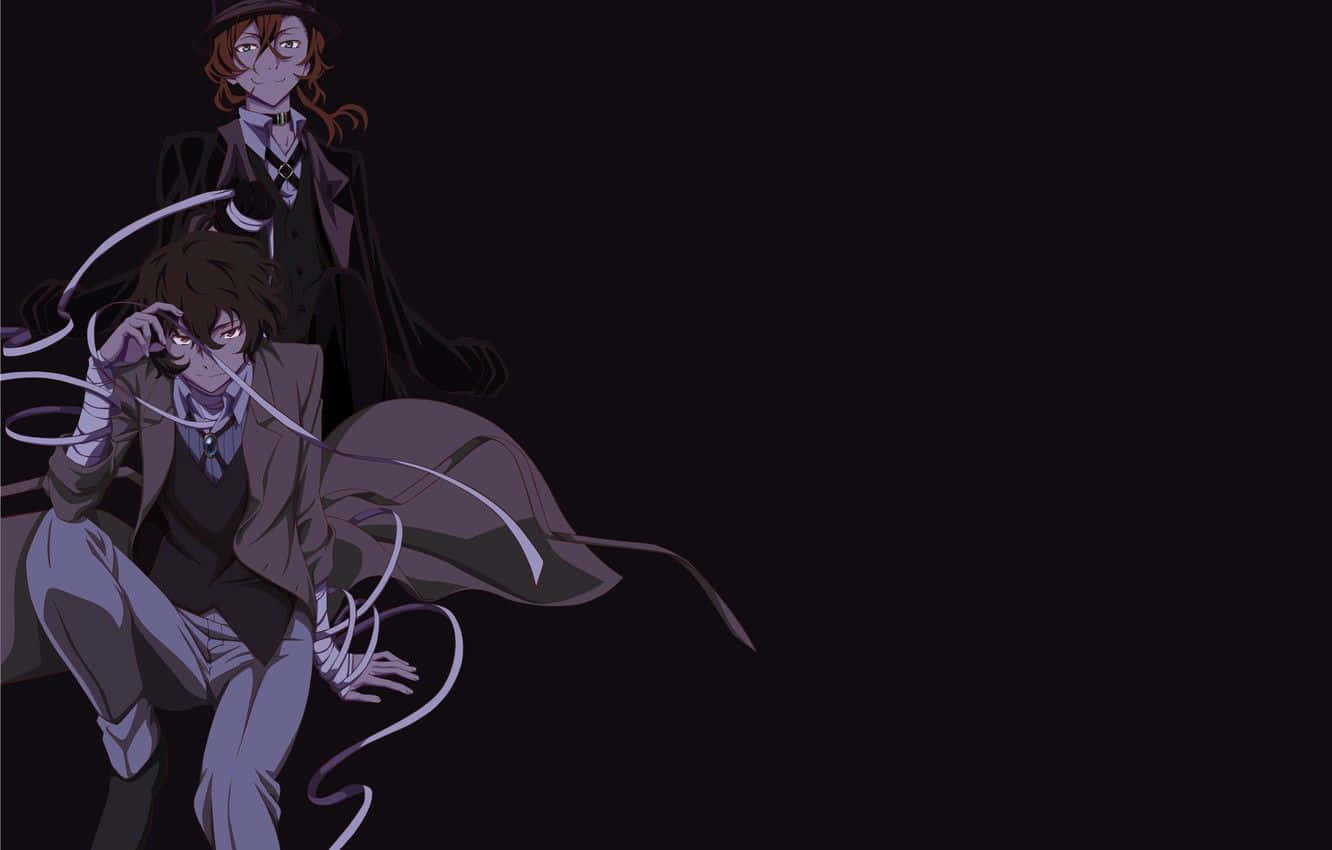 Bungou Stray Dogs, dark suits, black background, HD Desktop Wallpaper