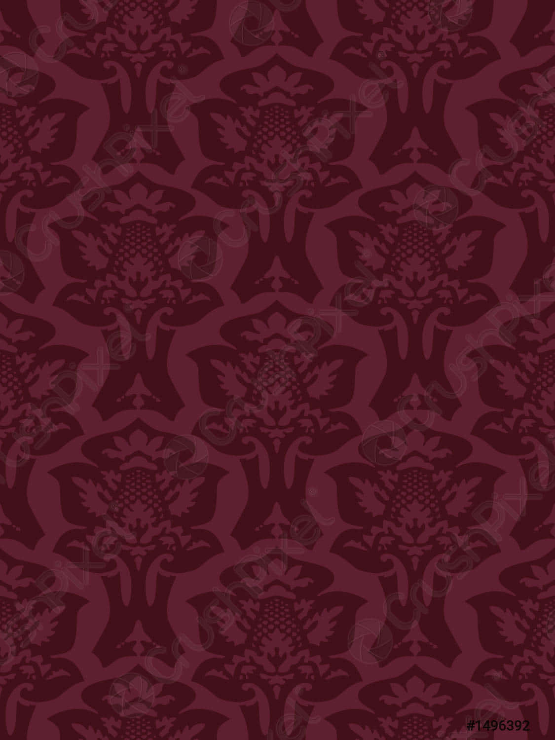 burgundy, damask, floral, HD Phone Wallpaper
