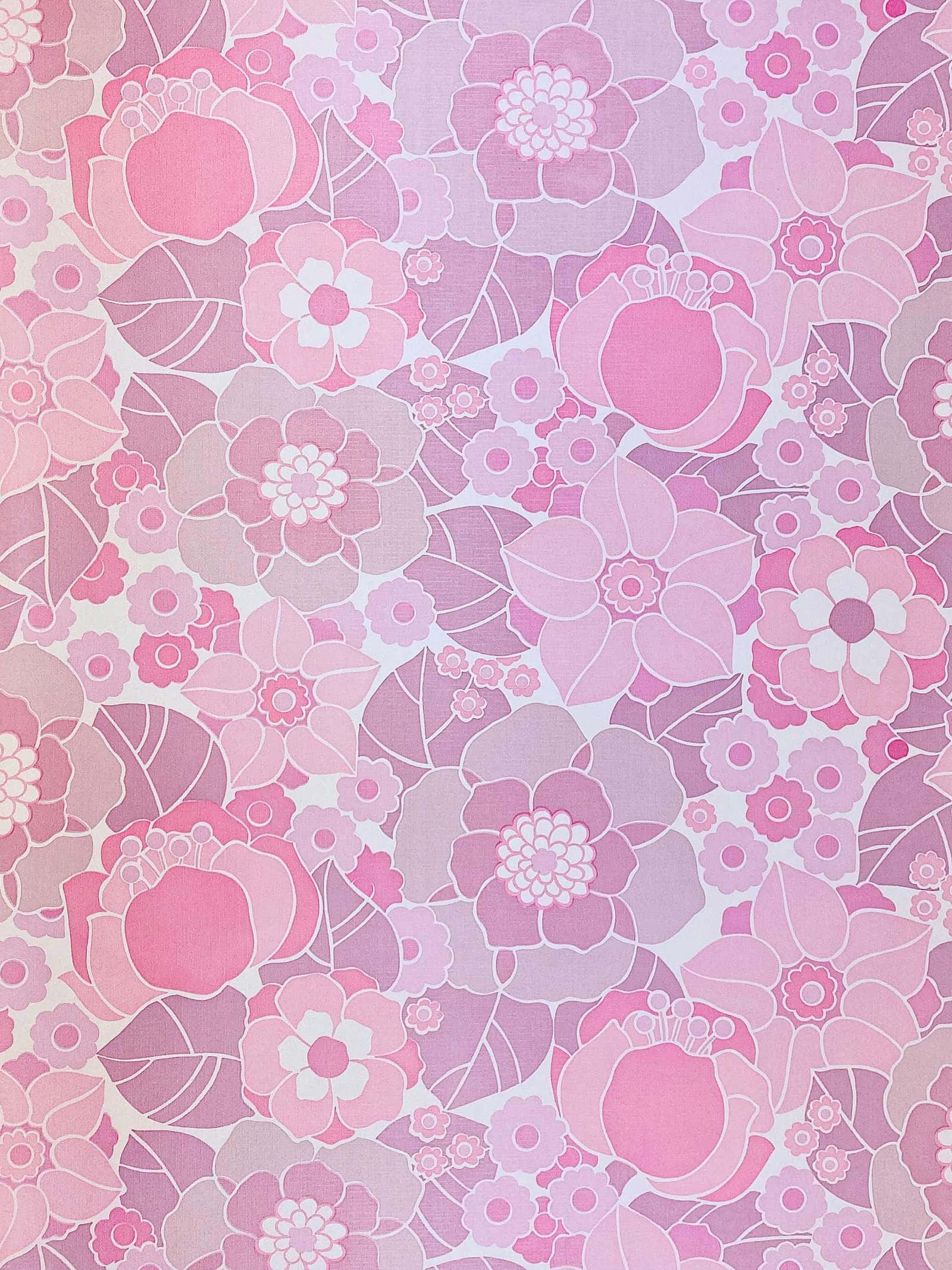 burgundy flower, pink and white floral pattern, vibrant pink floral wallpaper pattern, Full HD Phone Wallpaper