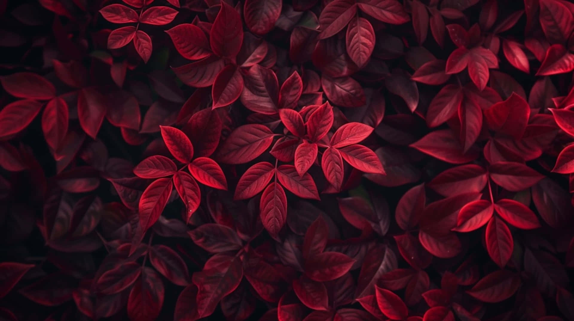 Burgundy Leaves Texture, crimson leaves, deep shadowed backdrop, Full HD Desktop Wallpaper