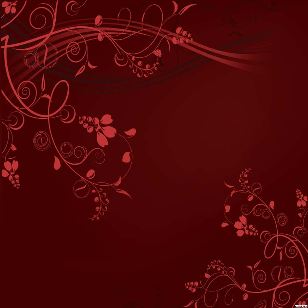 Burgundy Floral Design Aesthetic, lighter red, deep crimson, SD Desktop Wallpaper