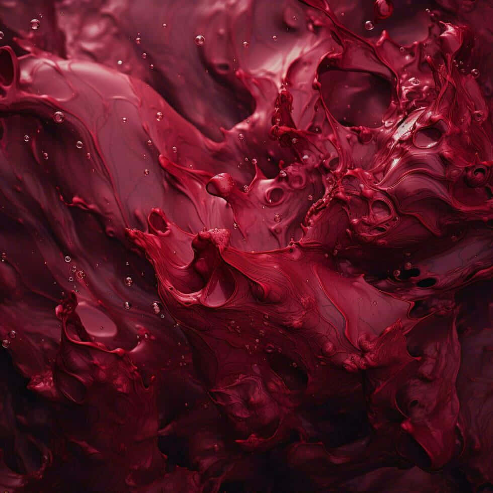 Burgundy Waves Aesthetic, vibrant crimson, glossy bubbles, SD Desktop Wallpaper