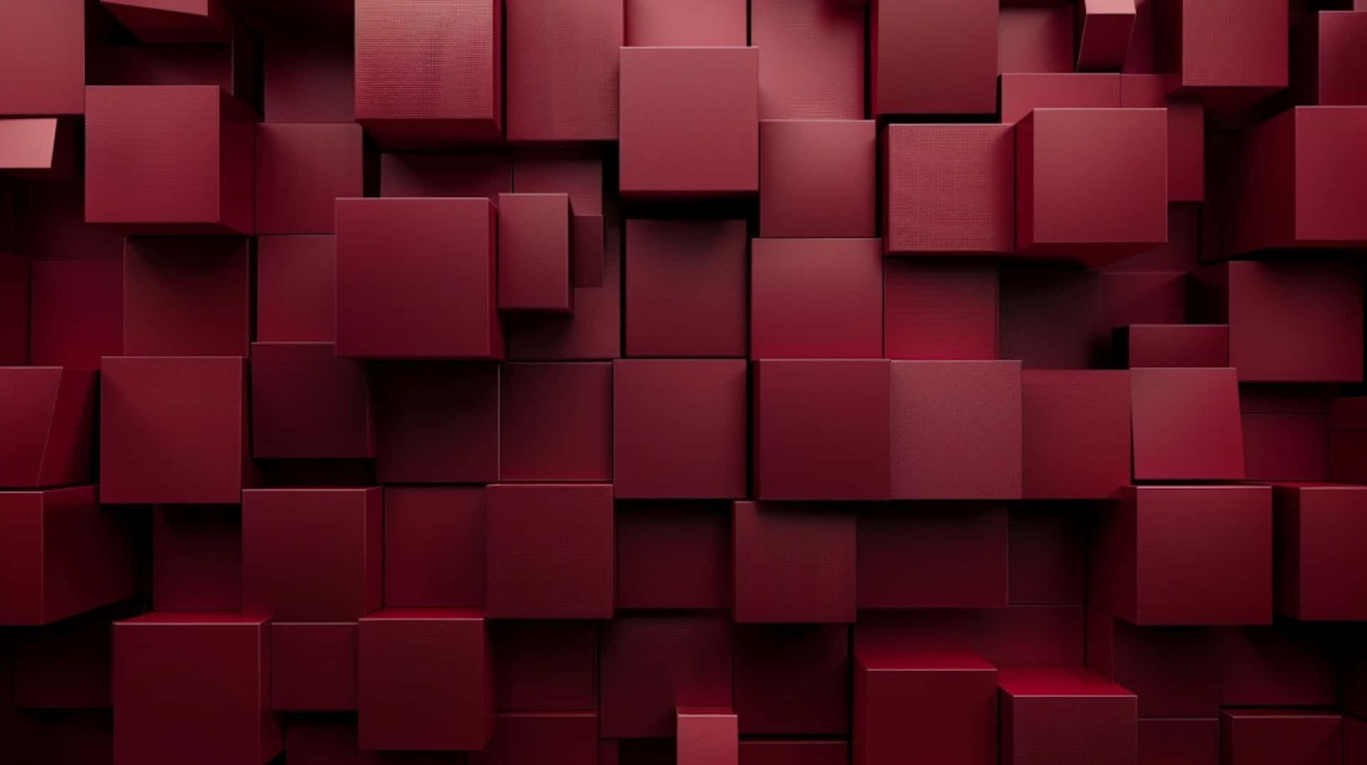 Burgundy, deep red cubes, staggered 3d pattern, Full HD Desktop Wallpaper