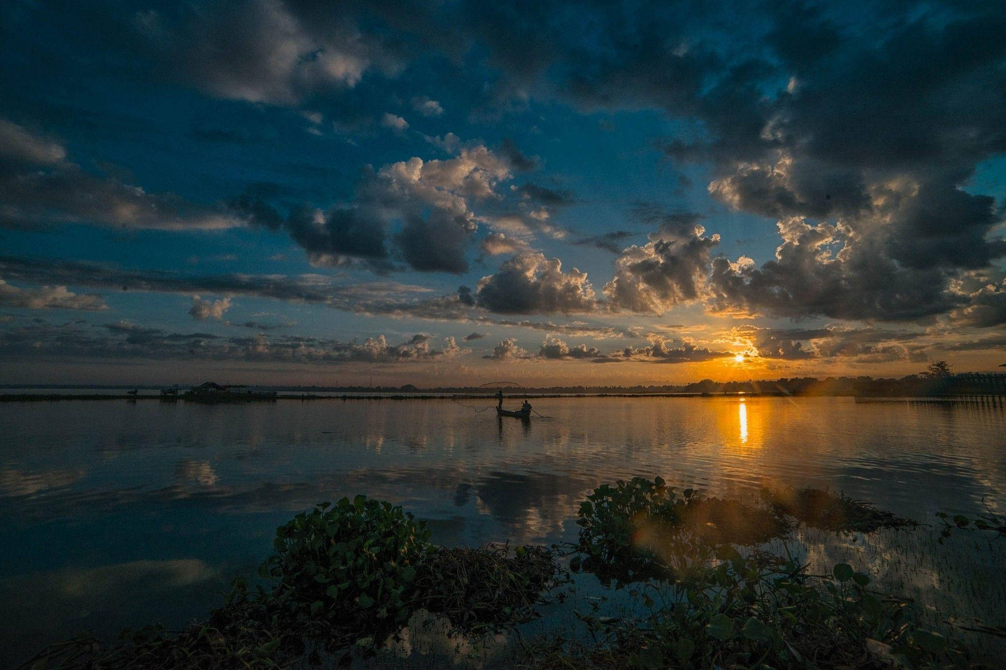 Burma Beach, sunrise, sunset, Full HD Desktop Wallpaper