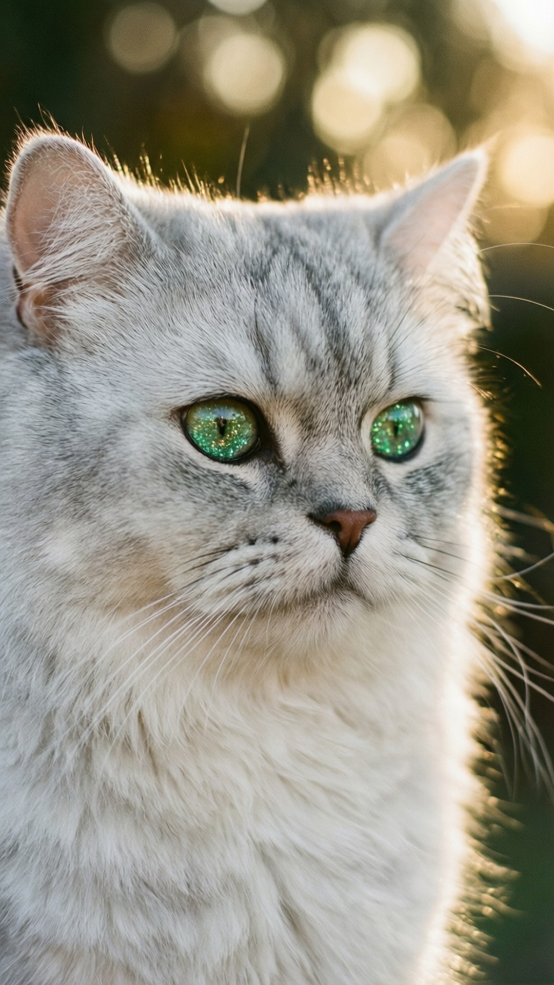 Burmilla, emerald eyes, close up, Full HD Phone Wallpaper