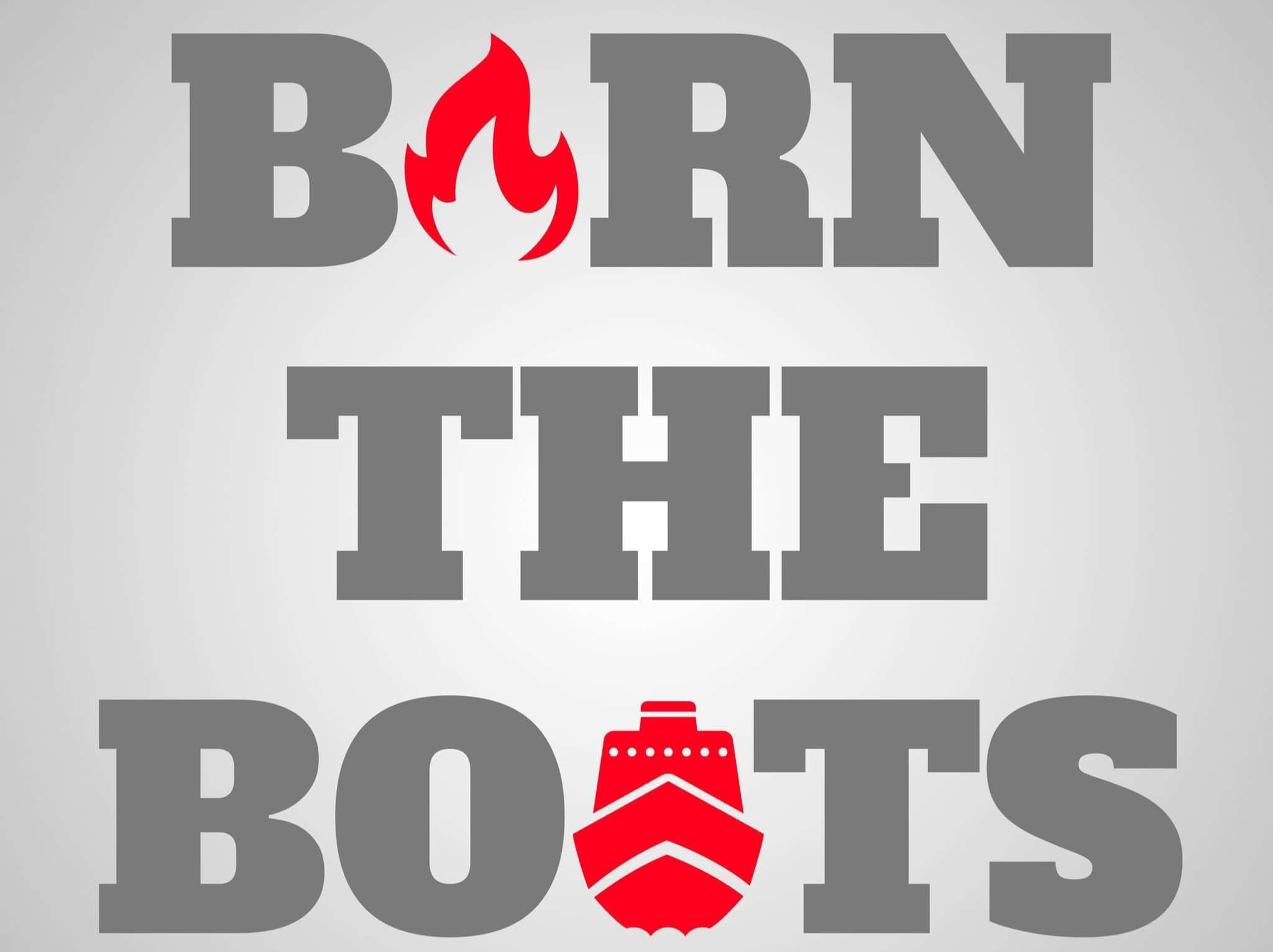 Burn The Boats, gray text, red flame, Full HD Desktop Wallpaper