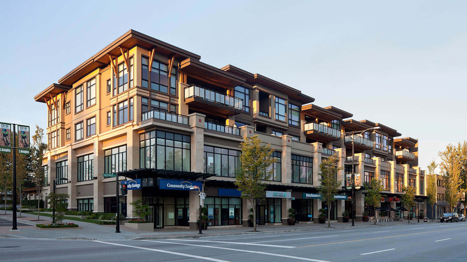 Burnaby, urban mixed use development, wooden beams, HD Desktop Wallpaper