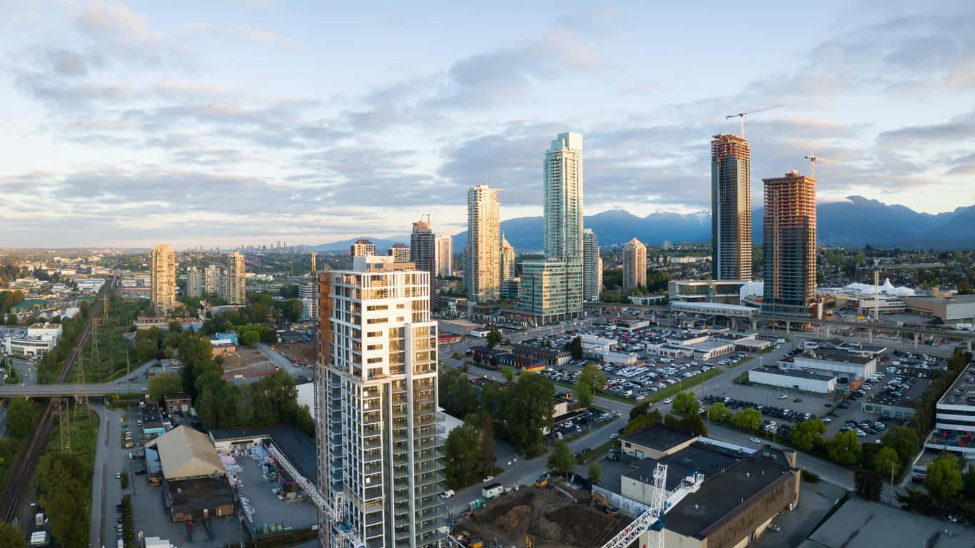 Burnaby, skyline, dusk, HD Desktop Wallpaper