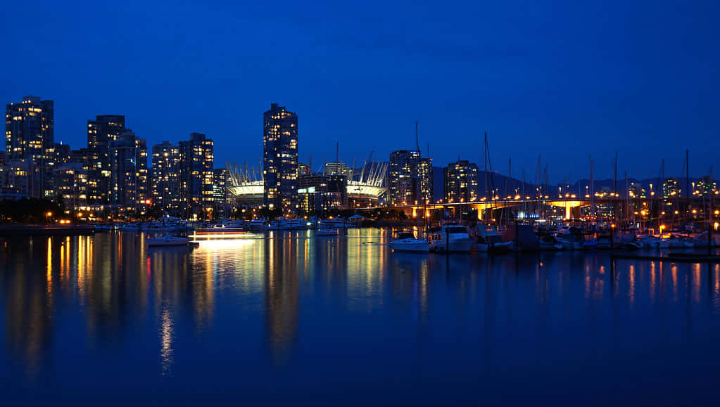Burnaby, golden hour, twilight harbor, SD Desktop Wallpaper