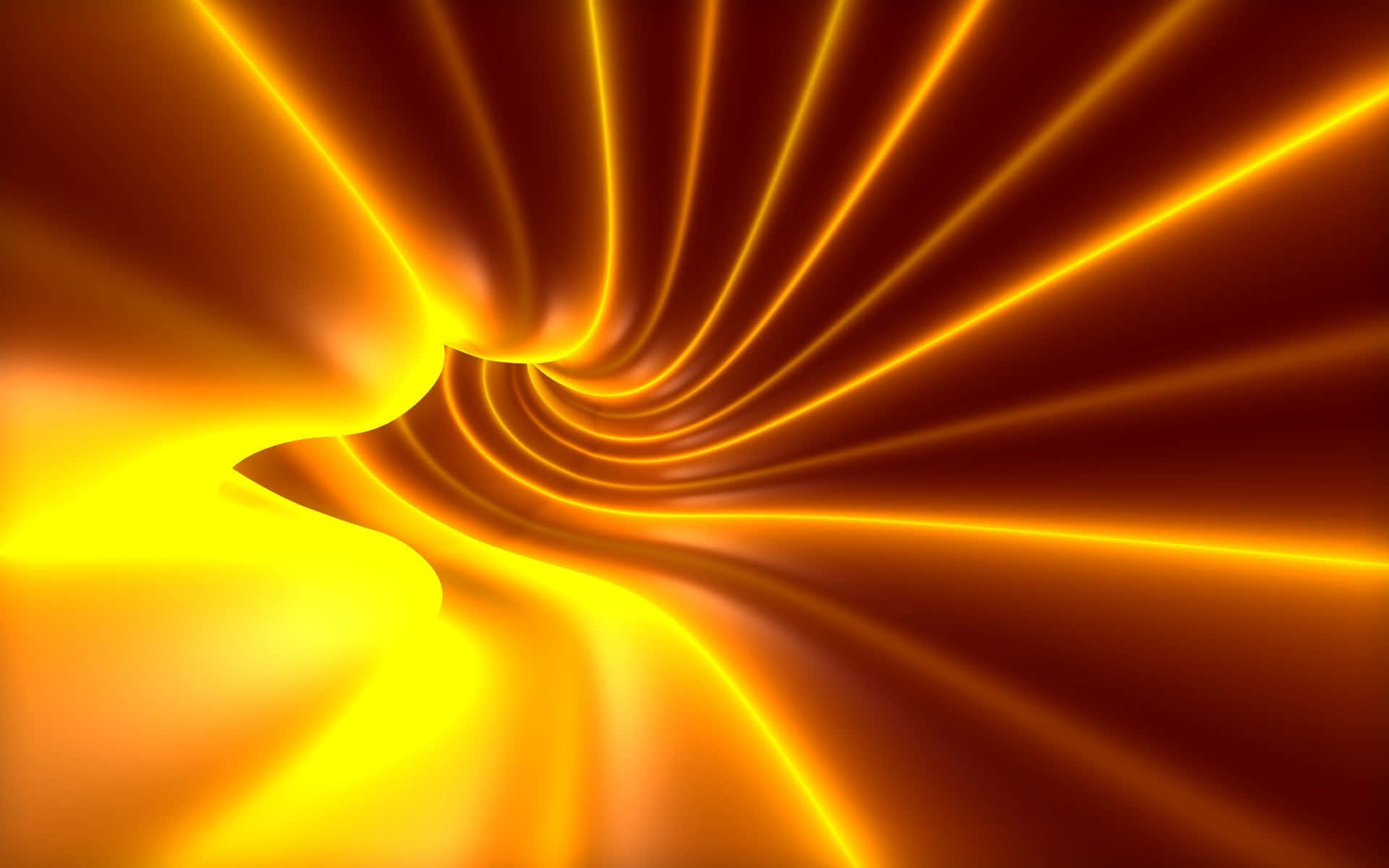 Burnt Orange, infinite tunnel, glowing neon lines, Full HD Desktop Wallpaper