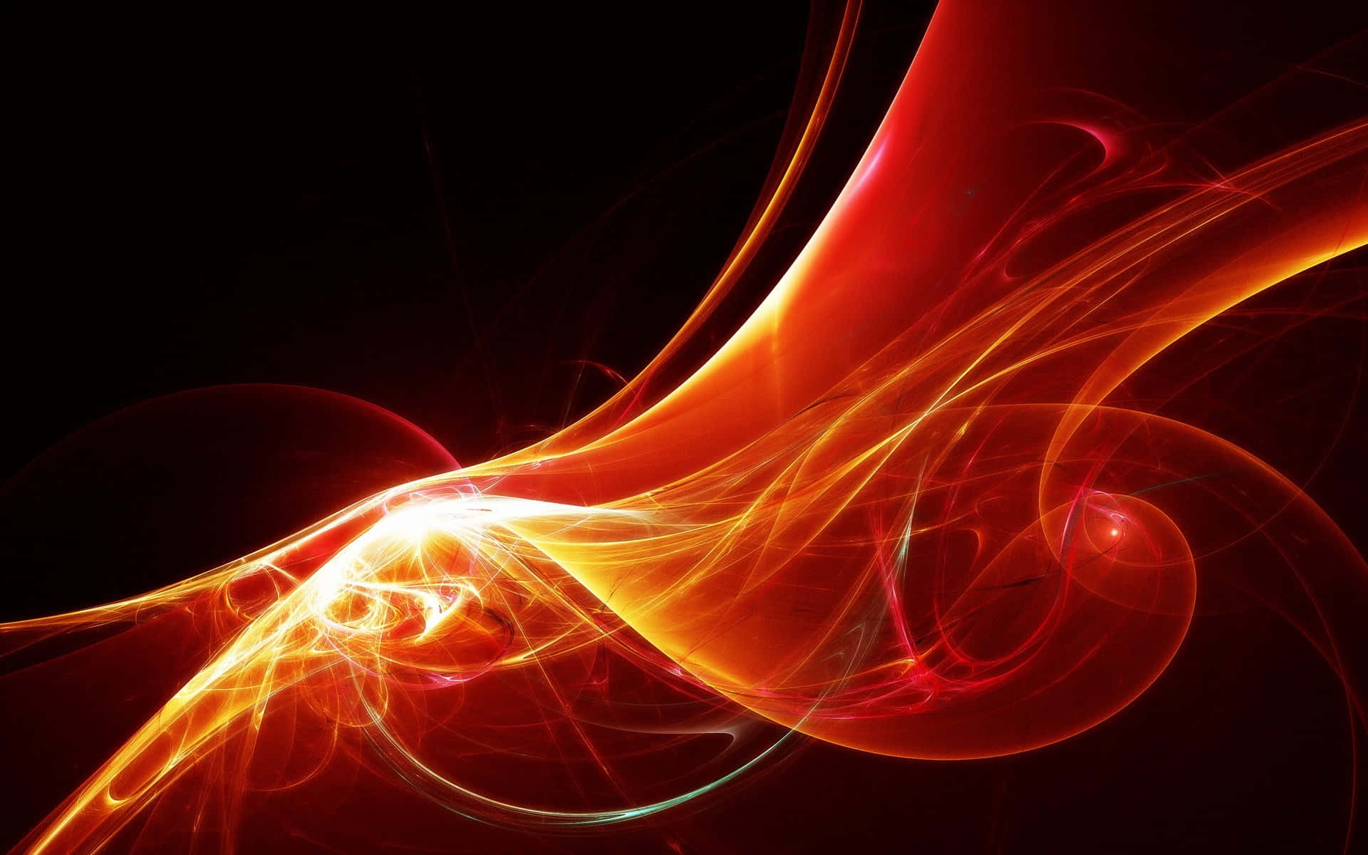 Burnt Orange, fractal energy, black void, Full HD Desktop Wallpaper