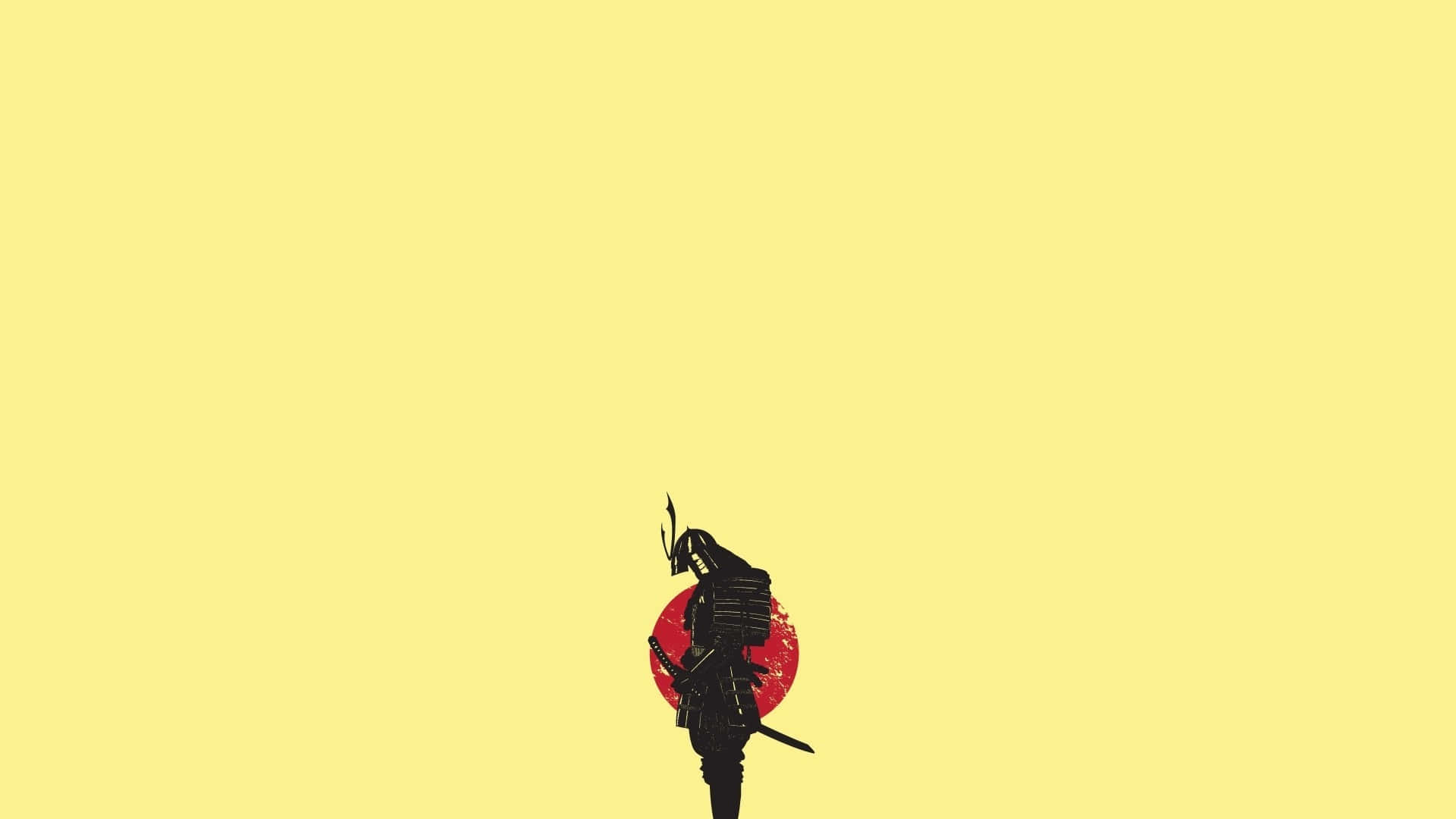 Bushido, samurai silhouette, red sun, Full HD Desktop Wallpaper