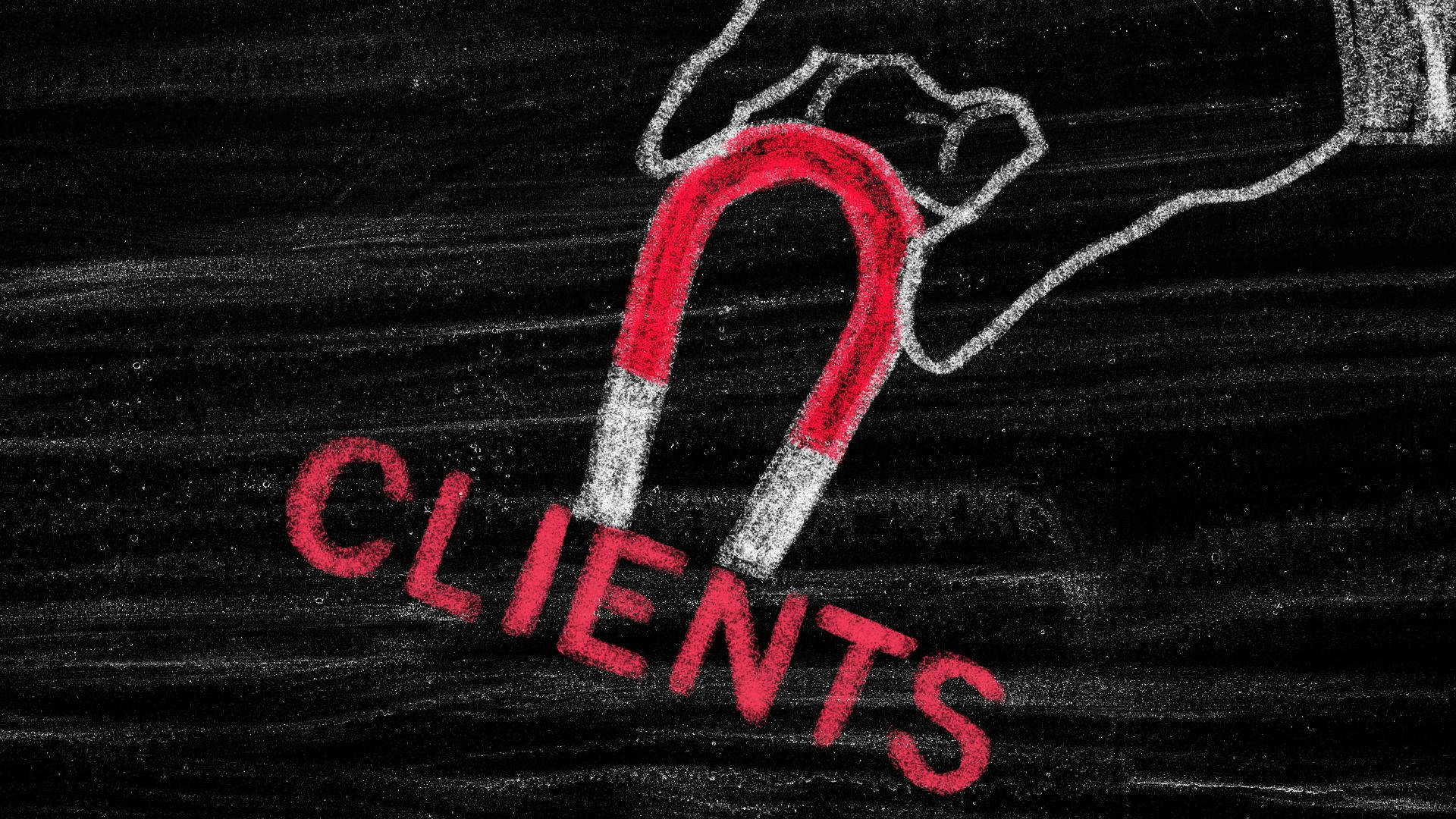 red magnet, word clients, red chalk, Full HD Desktop Wallpaper
