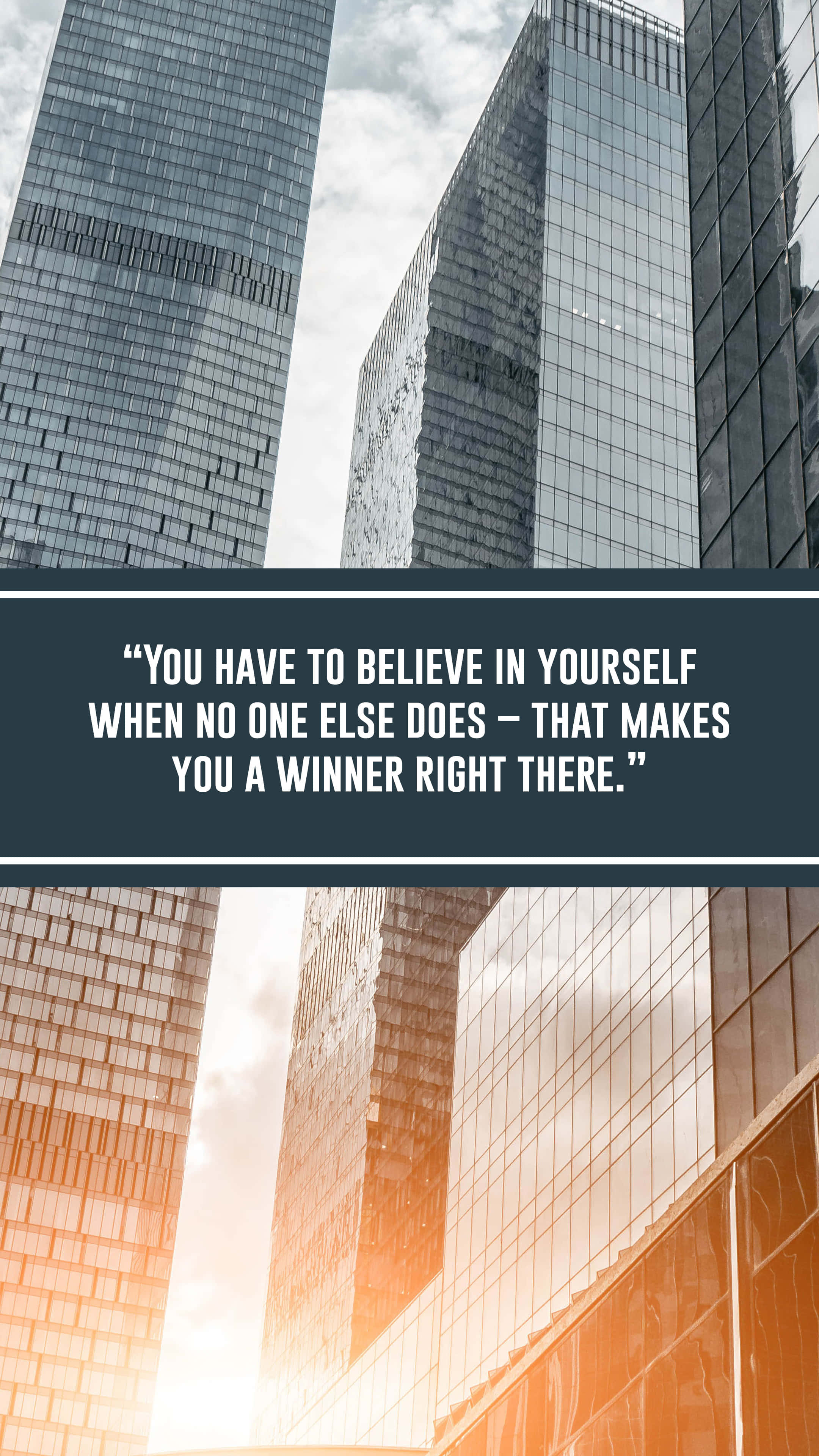 skyscraper, motivational quote, bright sky, 4K Phone Wallpaper