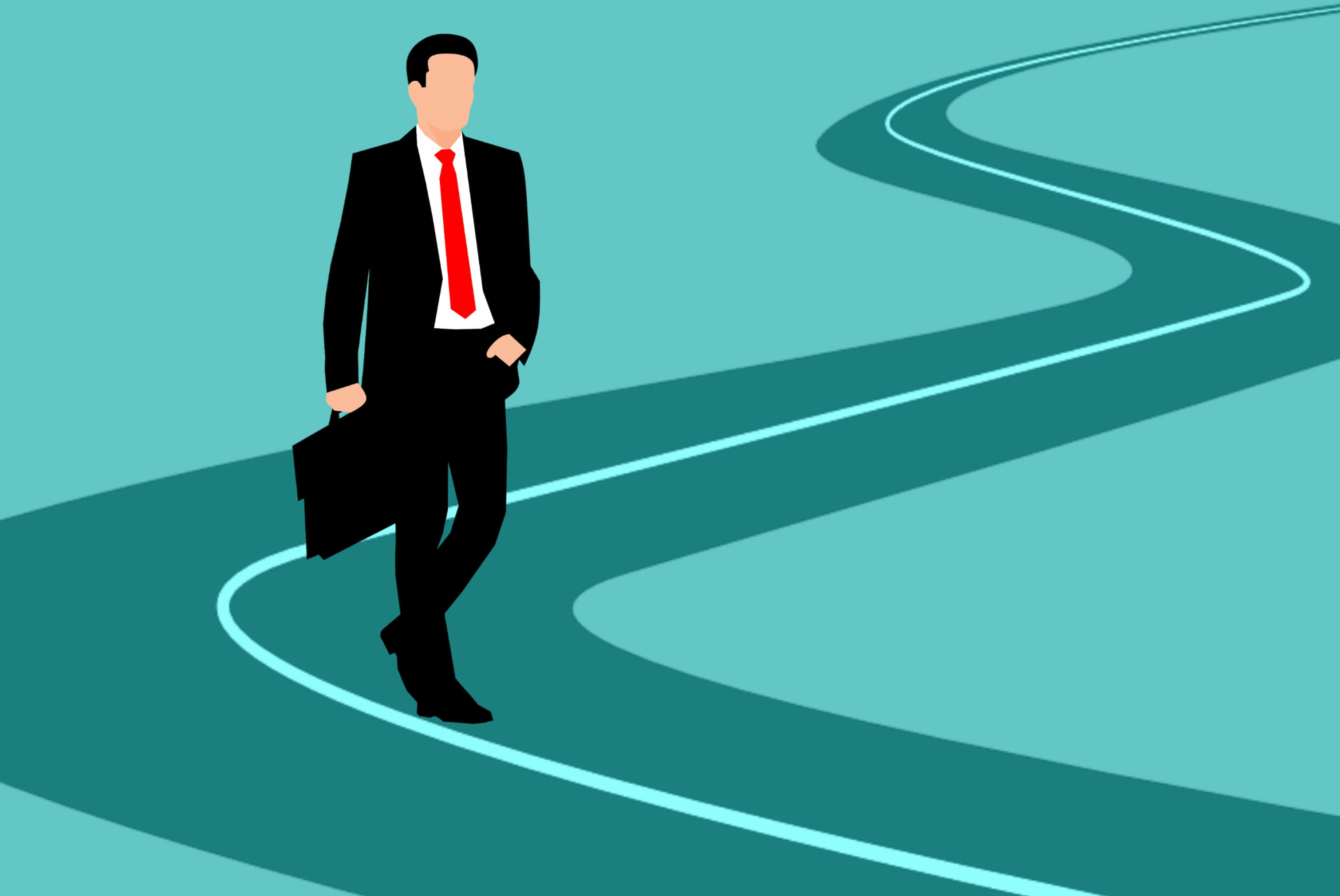 black suit, red tie, teal path, 2K Desktop Wallpaper