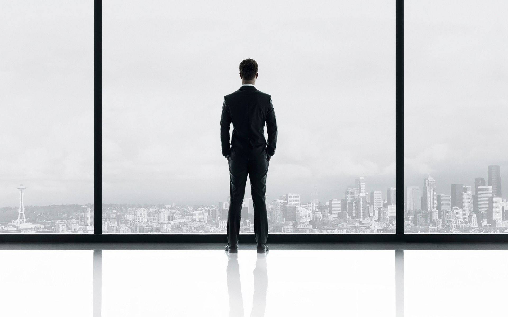businessman, suit, vast window, Full HD Desktop Wallpaper