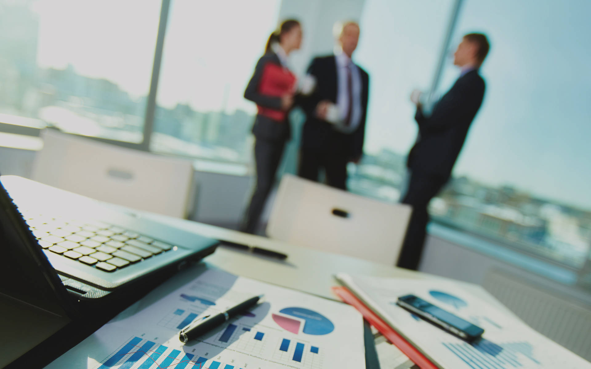 businesspeople, office scene, windows, Full HD Desktop Wallpaper