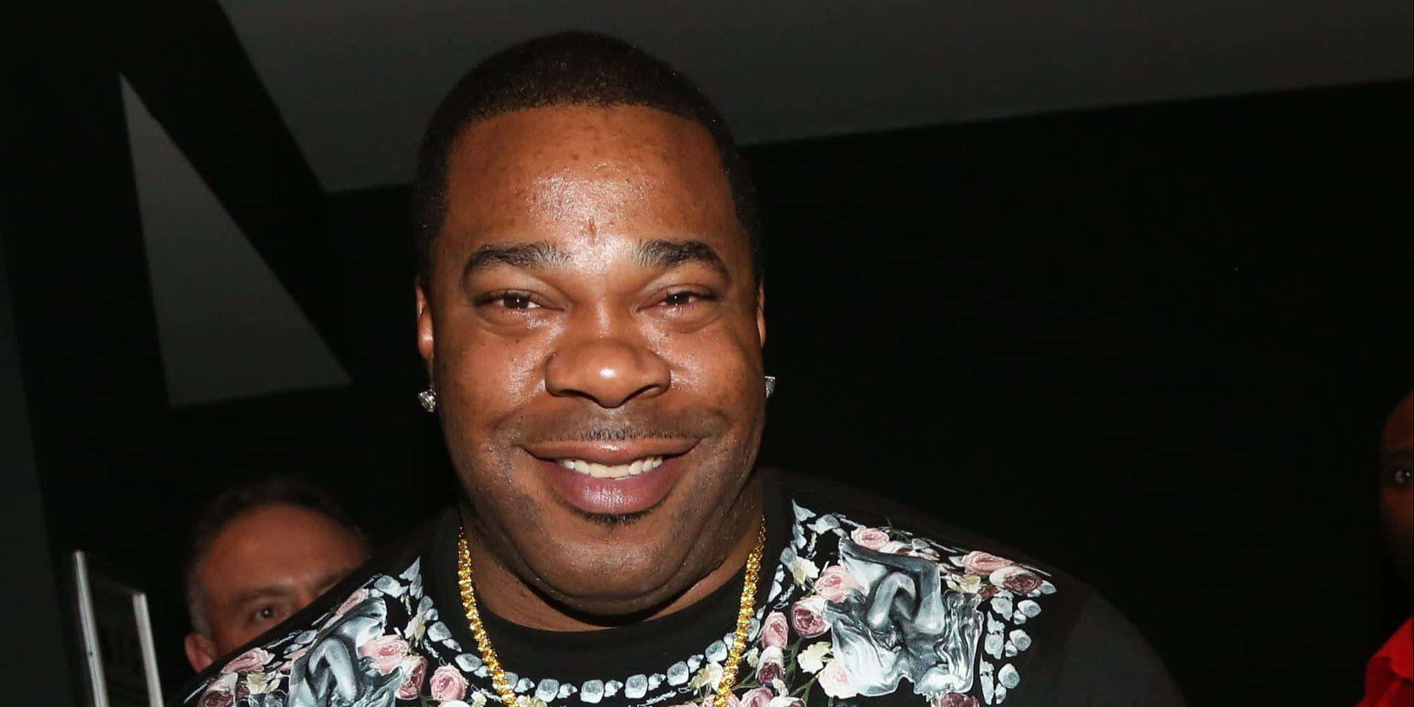Busta Rhymes, floral patterned shirt, gold chain, Full HD Desktop Wallpaper