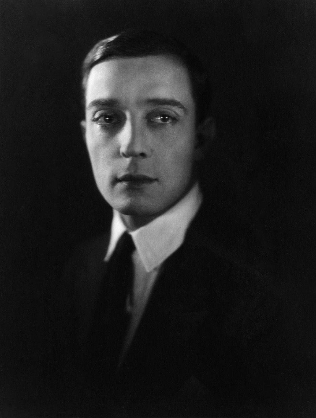 Buster Keaton, black and white portrait, suit, HD Phone Wallpaper