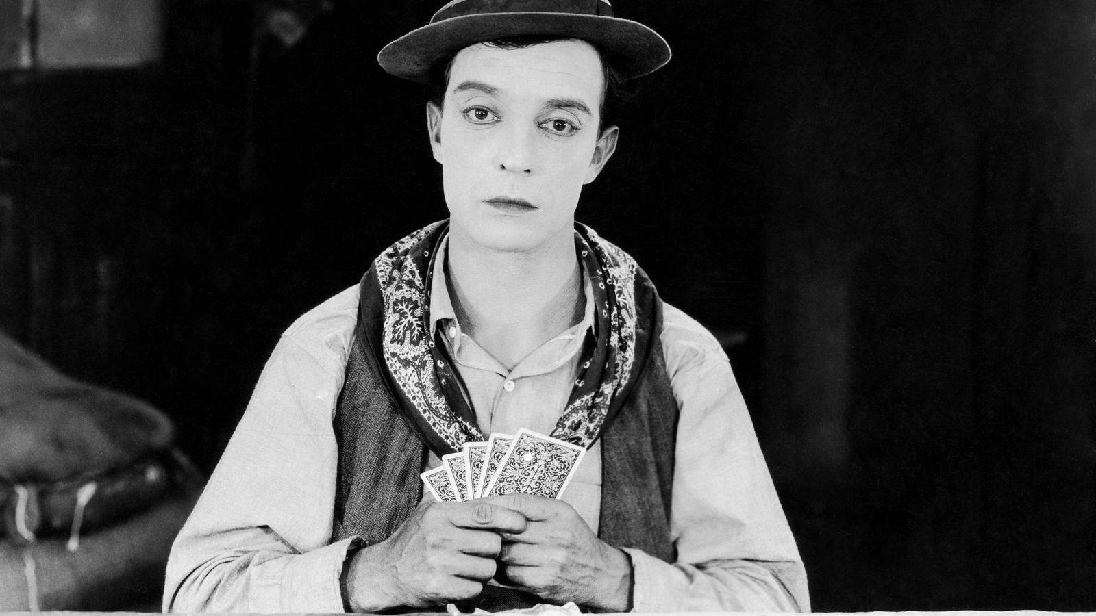 Buster Keaton, black and white, hat, HD Desktop Wallpaper