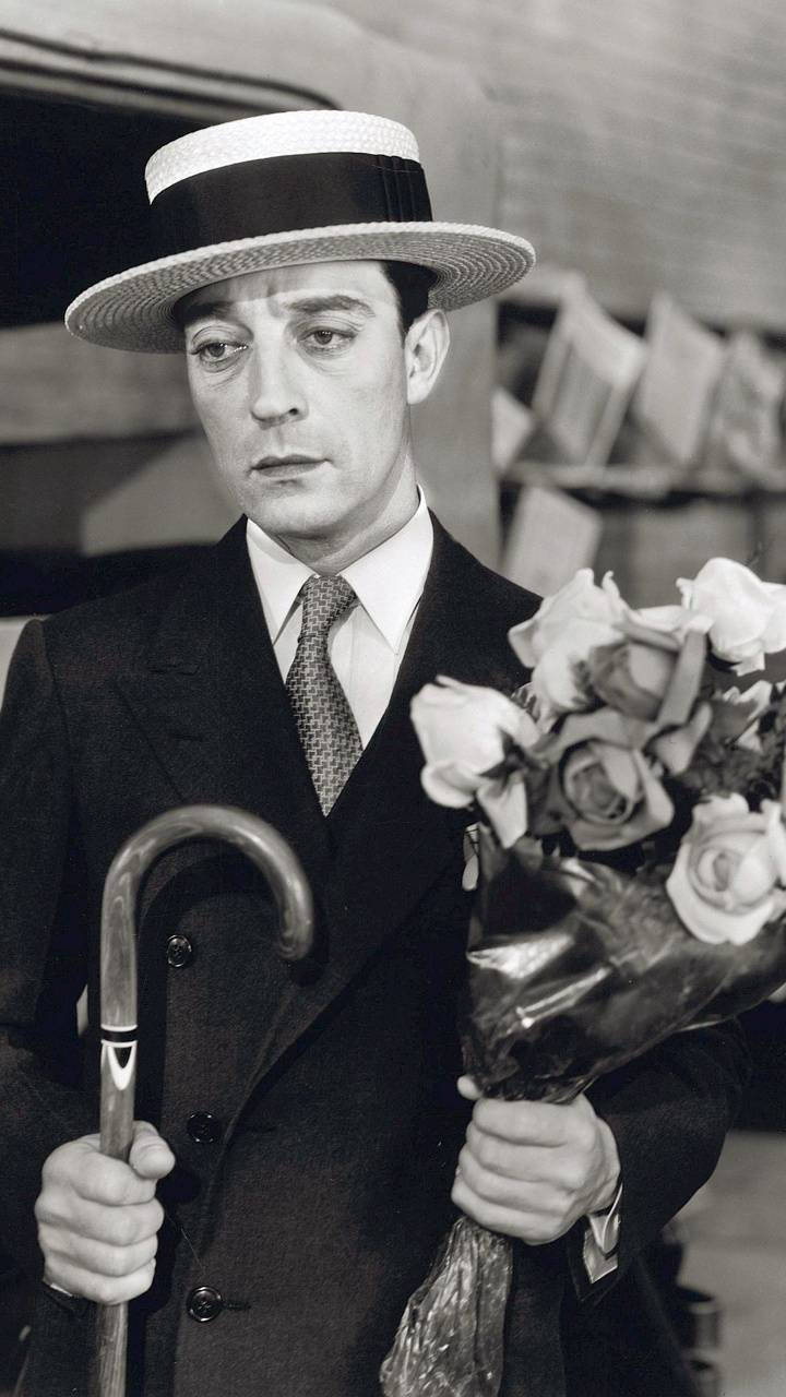 Buster Keaton, bowler hat, cane, HD Phone Wallpaper