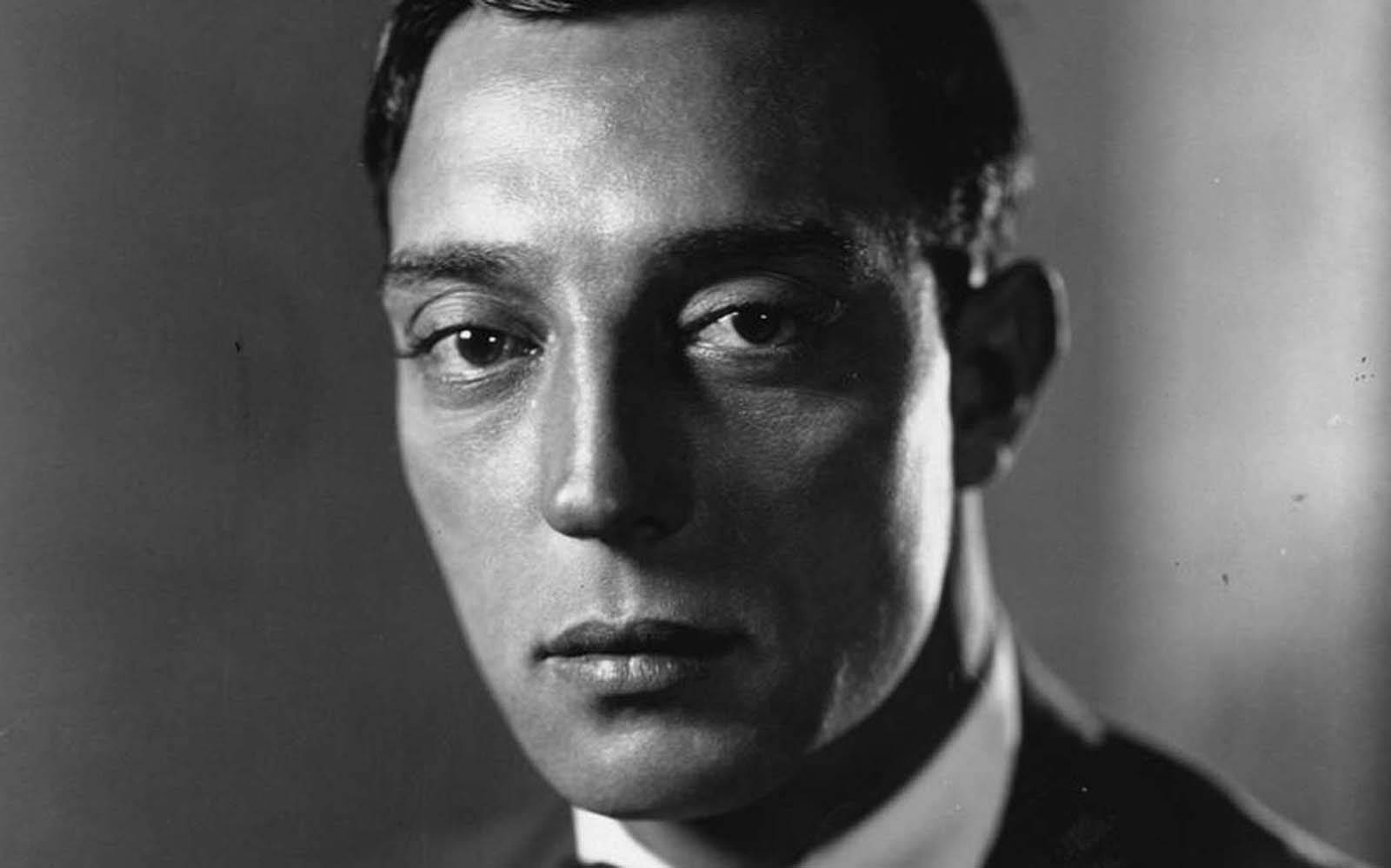 Buster Keaton, black and white portrait, suit, HD Desktop Wallpaper