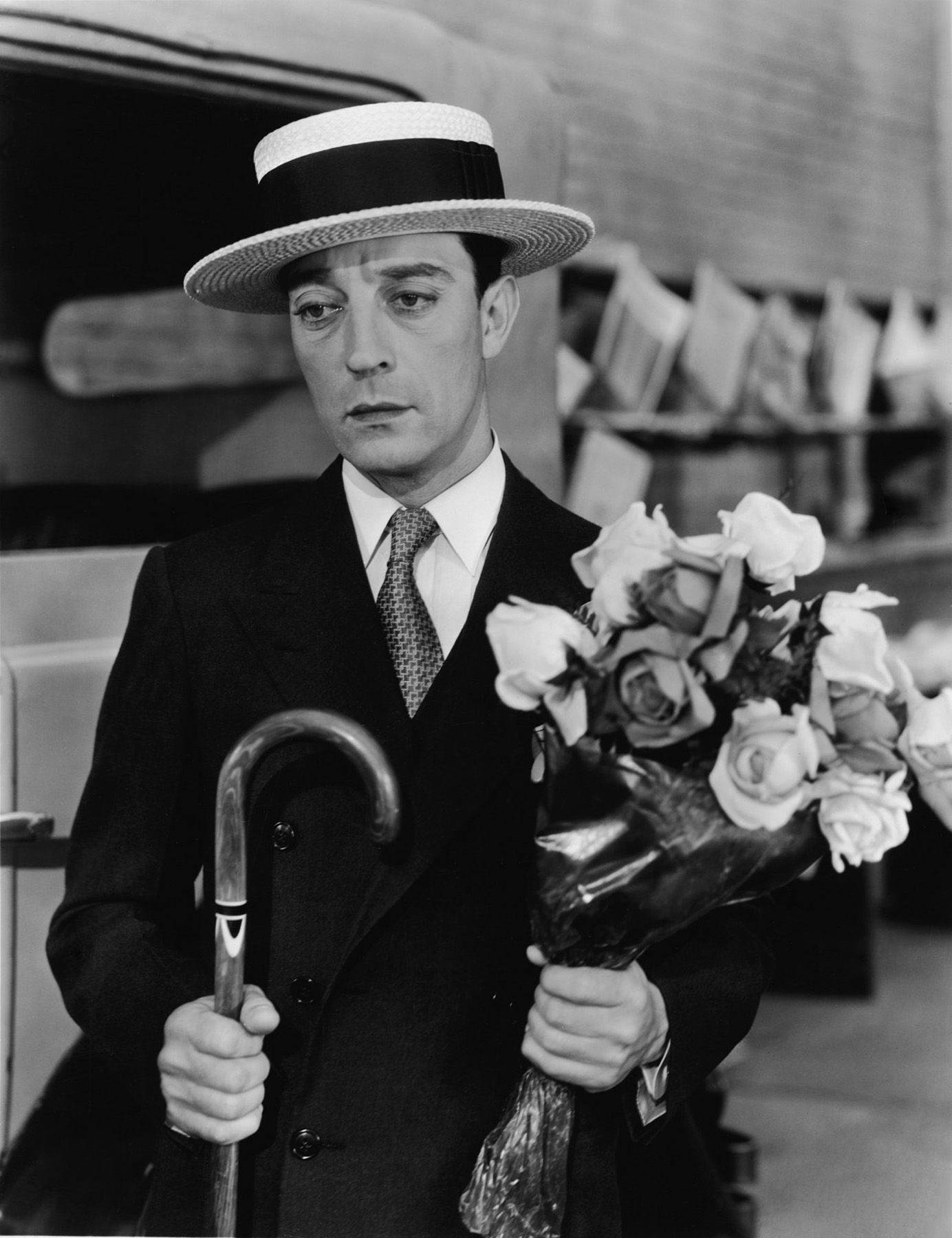 Buster Keaton, suit, bowler hat, HD Phone Wallpaper