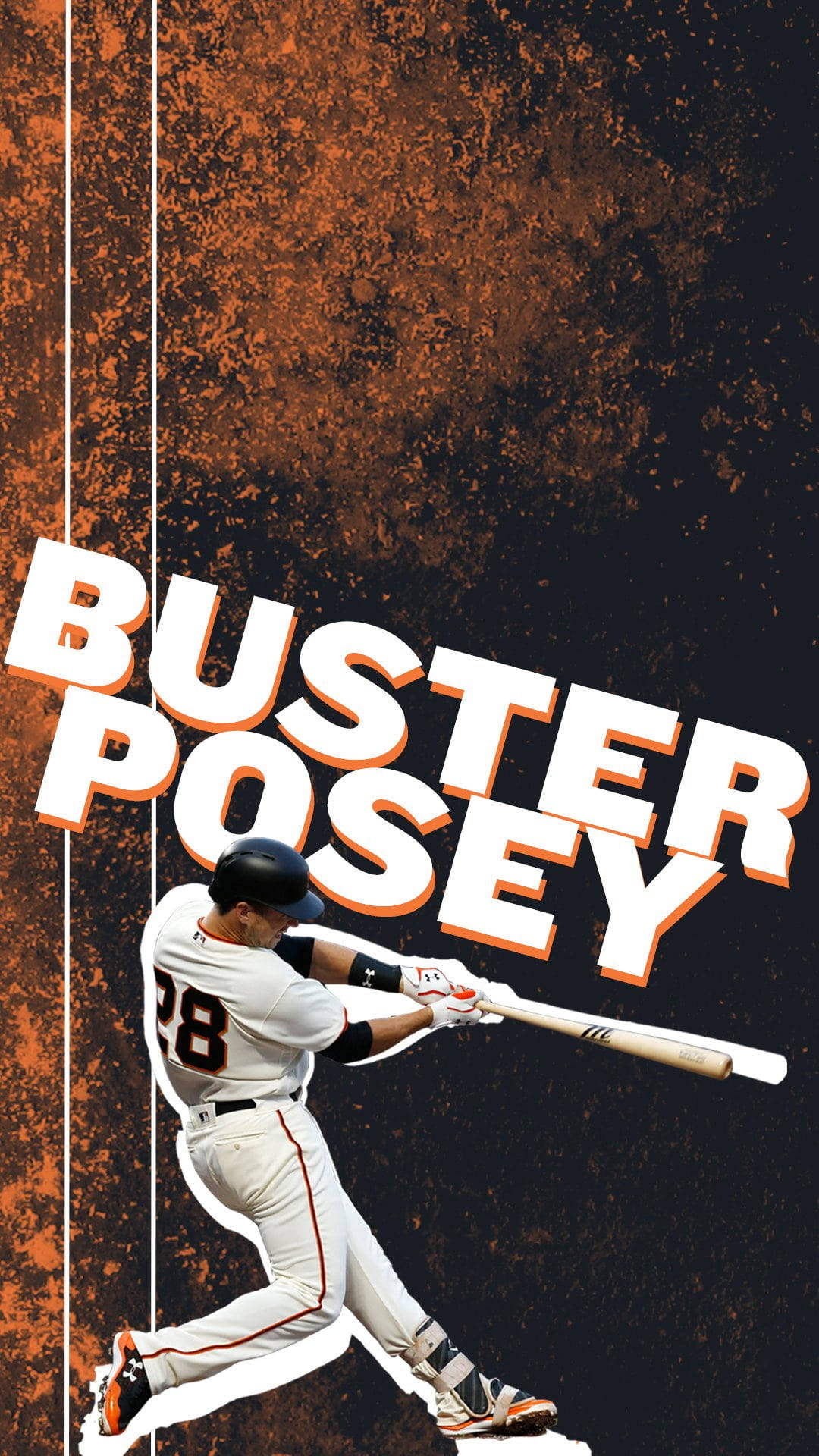 Buster Posey, white uniform, textured orange and black background, Full HD Phone Wallpaper