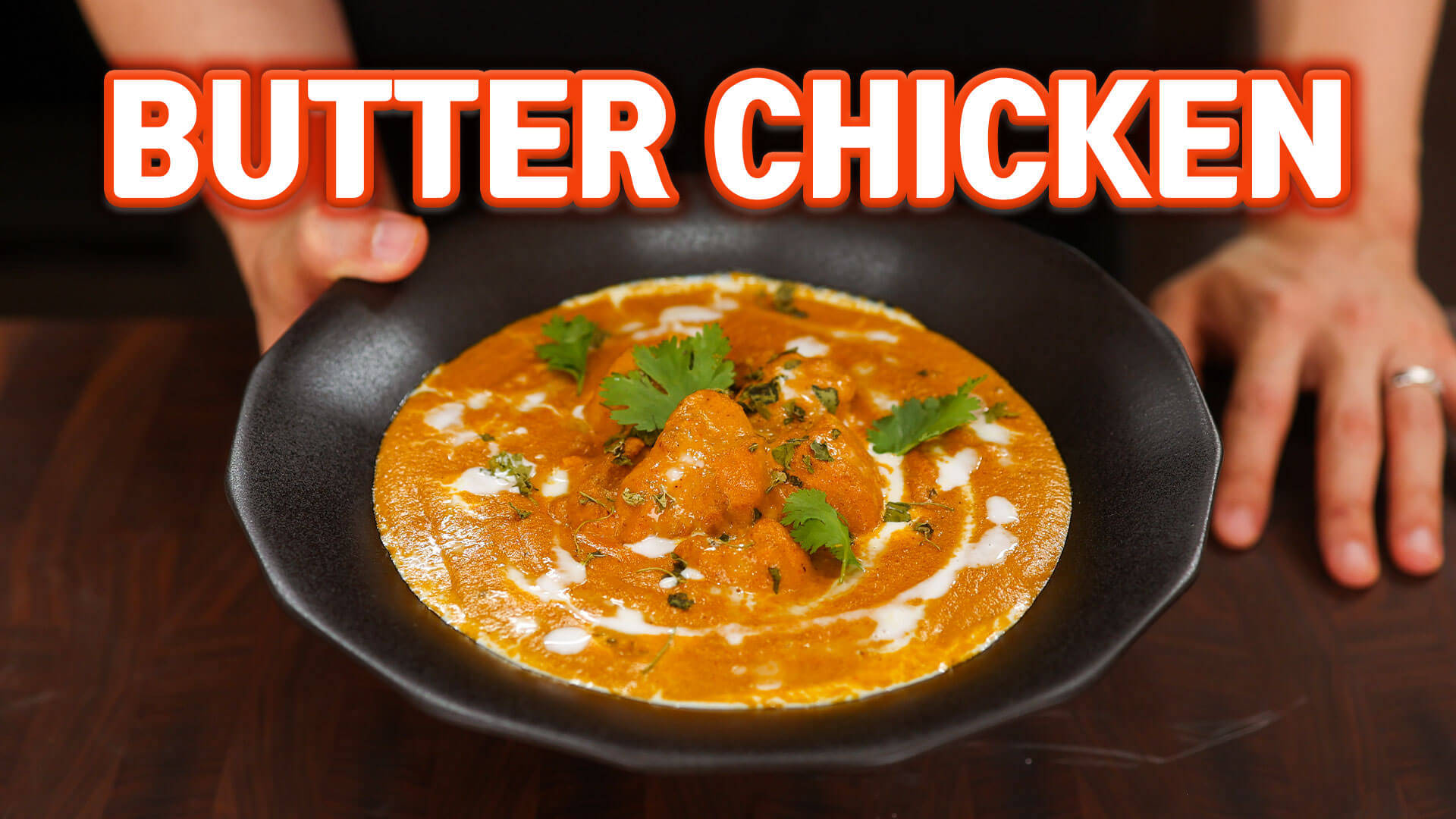 butter chicken, orange curry, cilantro, Full HD Desktop Wallpaper