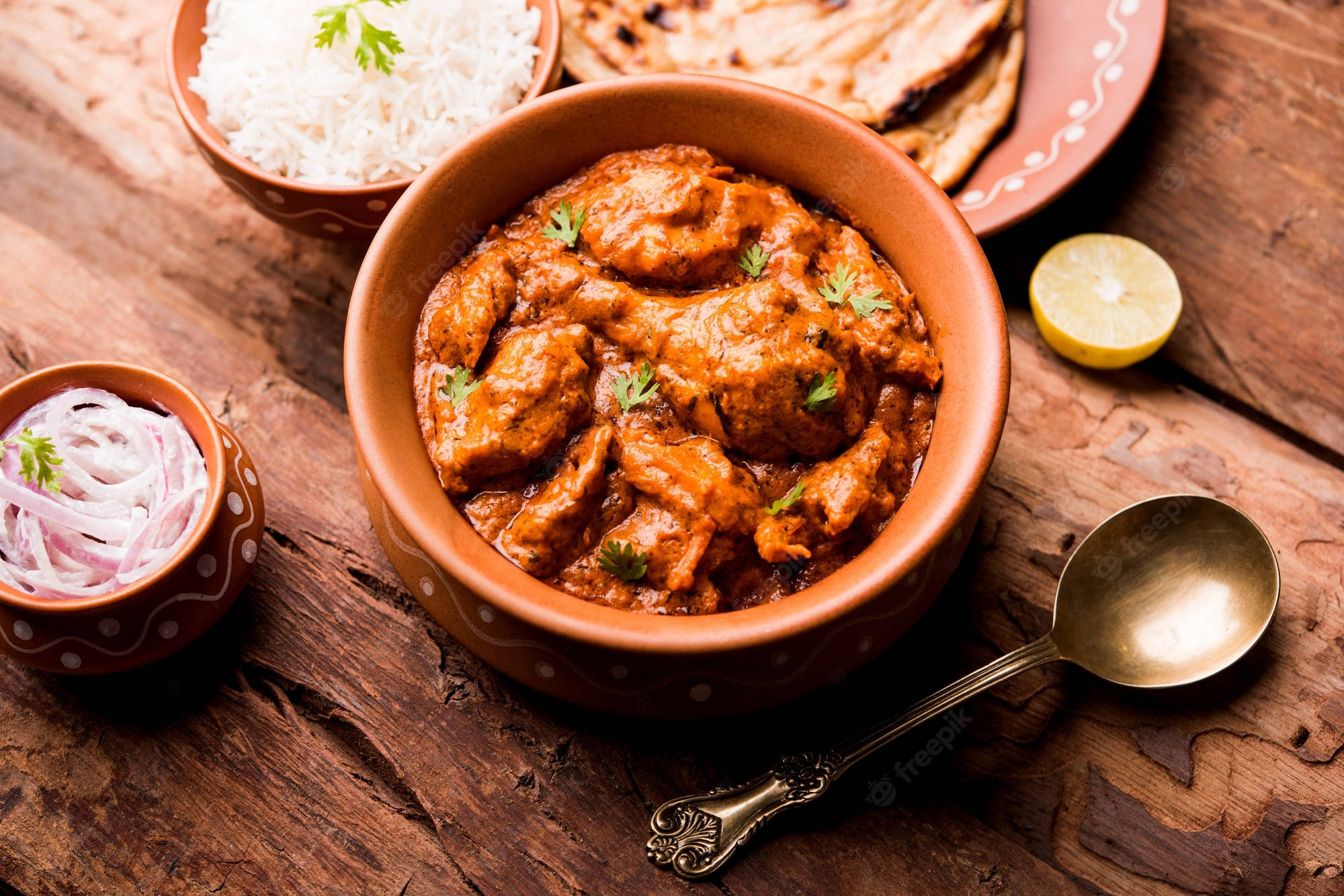 Butter Chicken, clay pot, terracotta bowl, Full HD Desktop Wallpaper