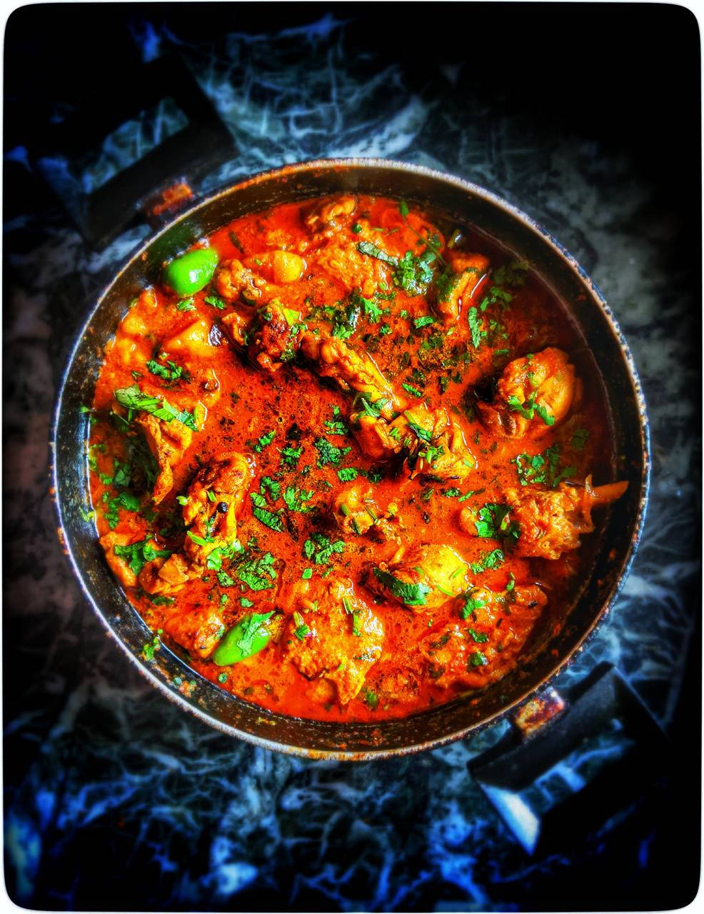 Butter Chicken, fresh cilantro, green chilies, HD Phone Wallpaper