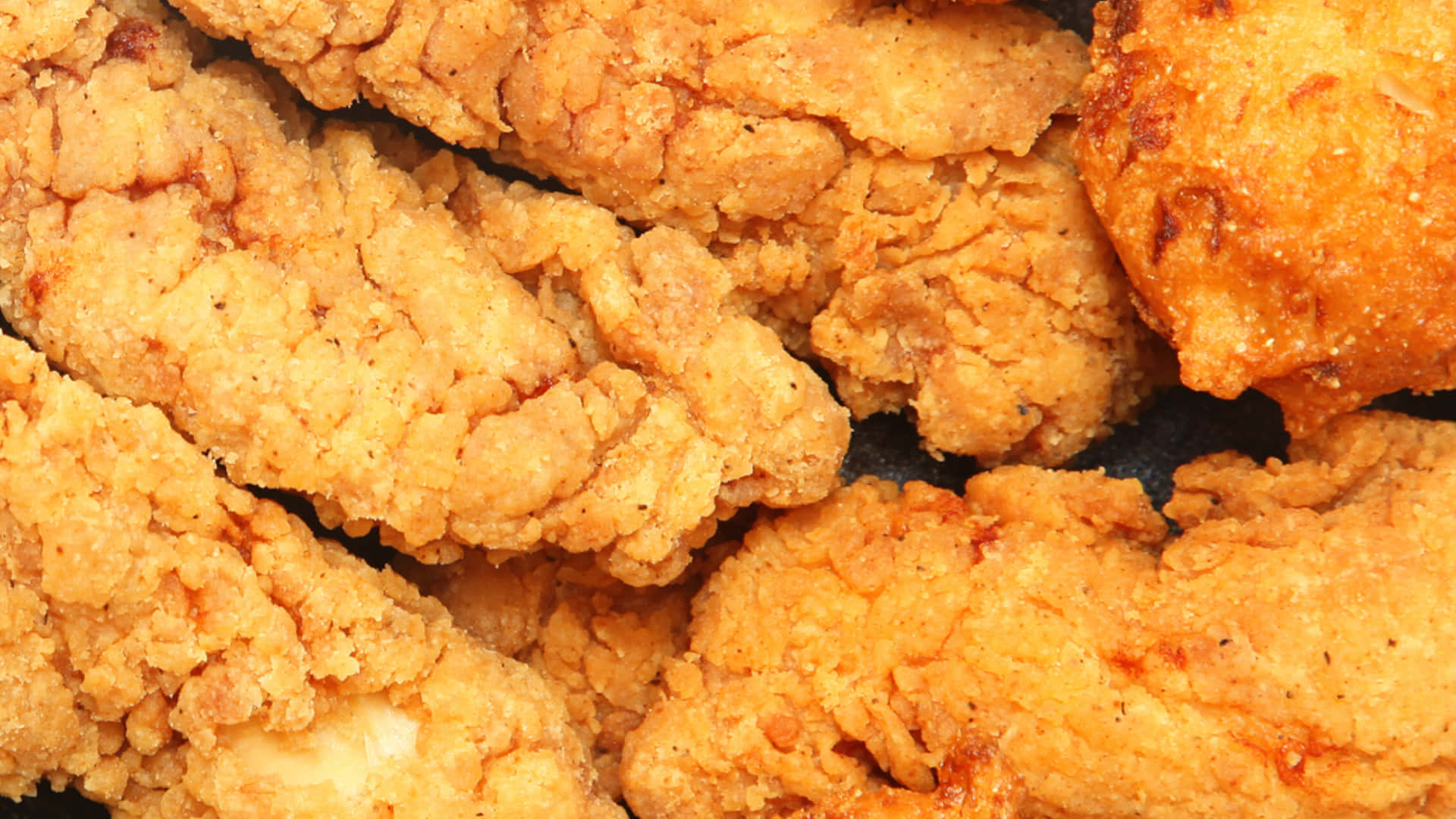 tender chicken breast, crispy golden fried chicken strips, textured breading, Full HD Desktop Wallpaper