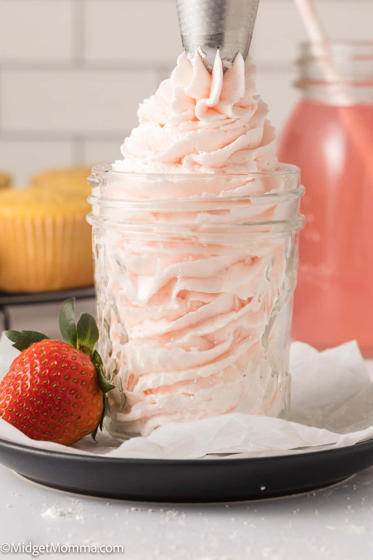 Buttercream, pink frosting, glass jar, HD Phone Wallpaper