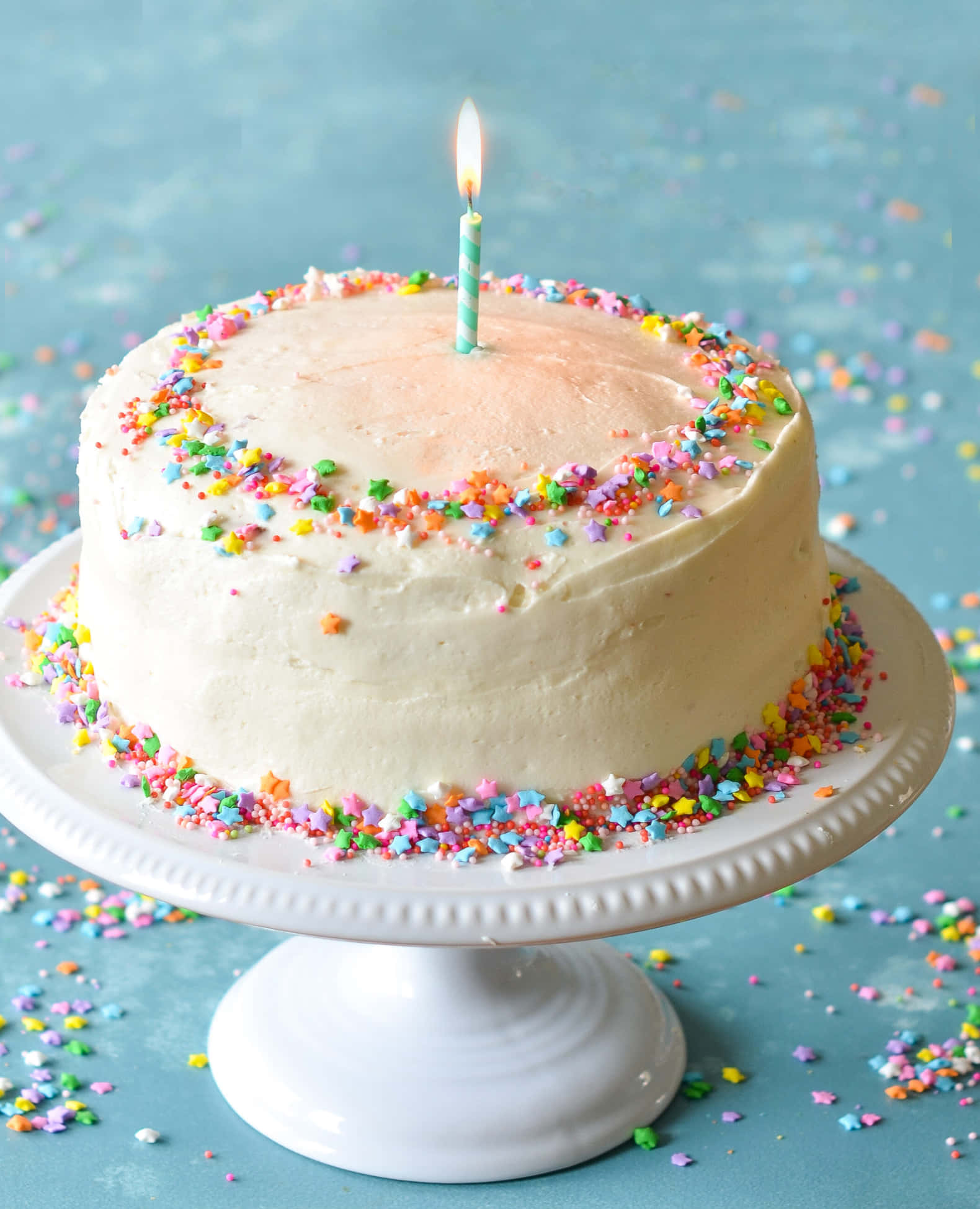 buttercream, birthday cake, white frosting, Full HD Phone Wallpaper