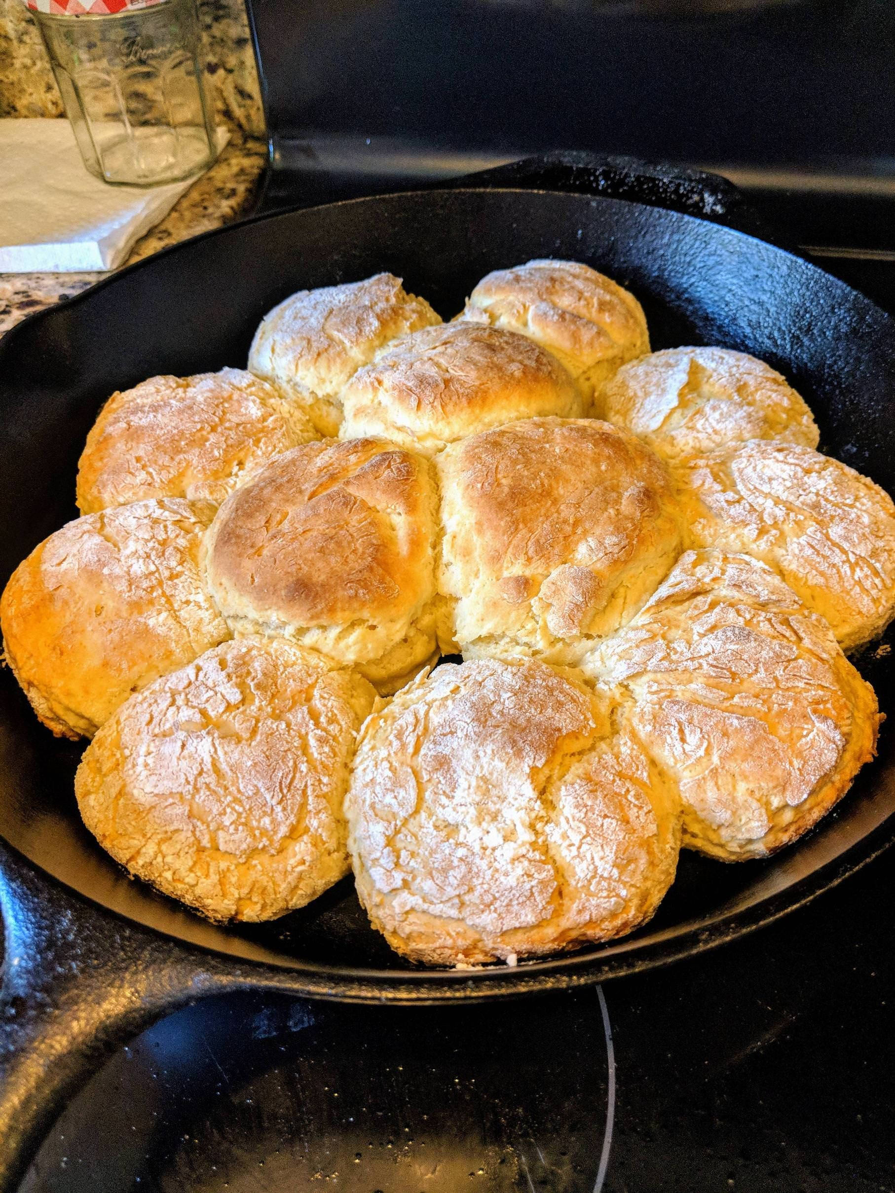buttermilk bread, golden biscuits, flour, Full HD Phone Wallpaper