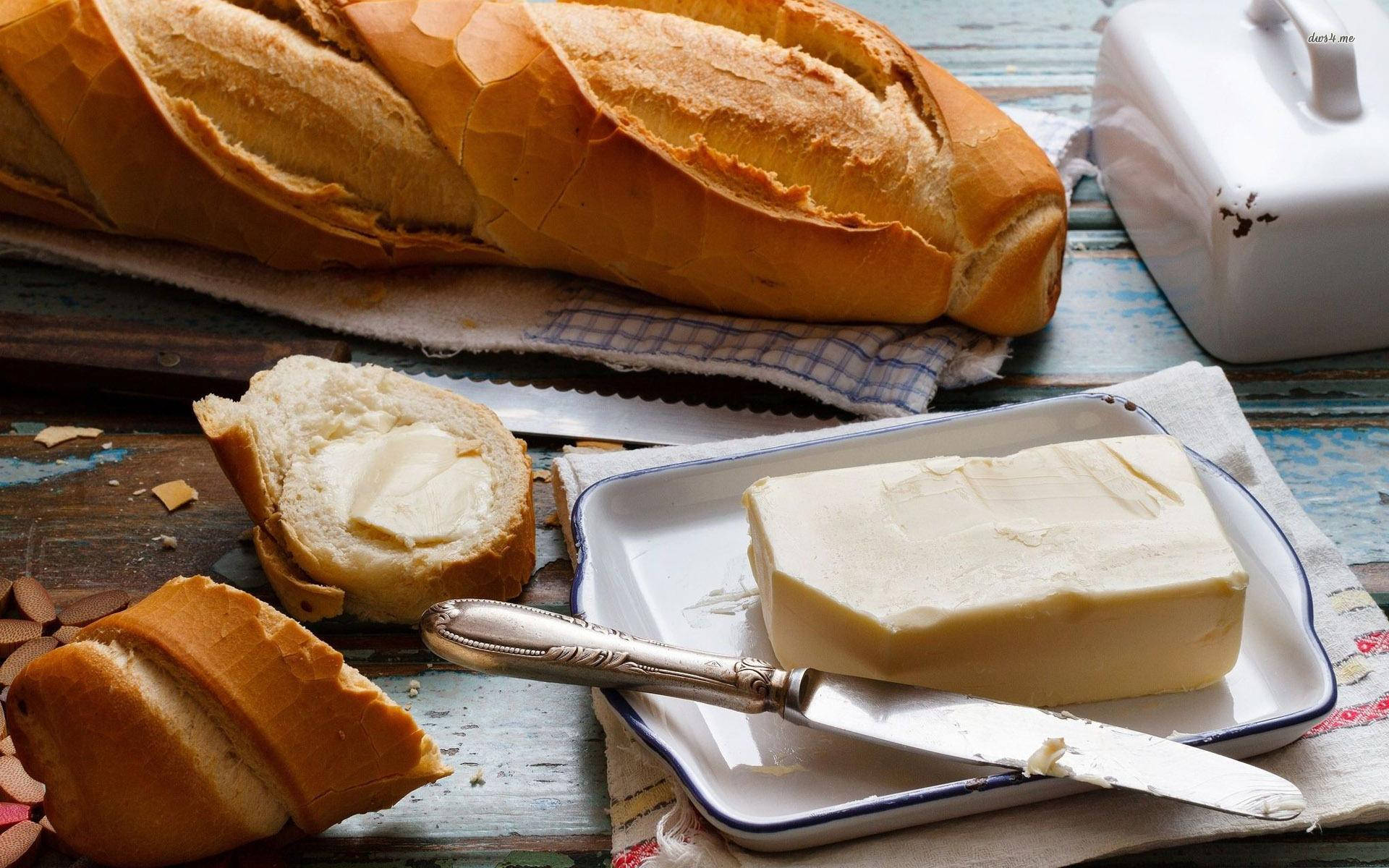 butter, knife, bread, Full HD Desktop Wallpaper