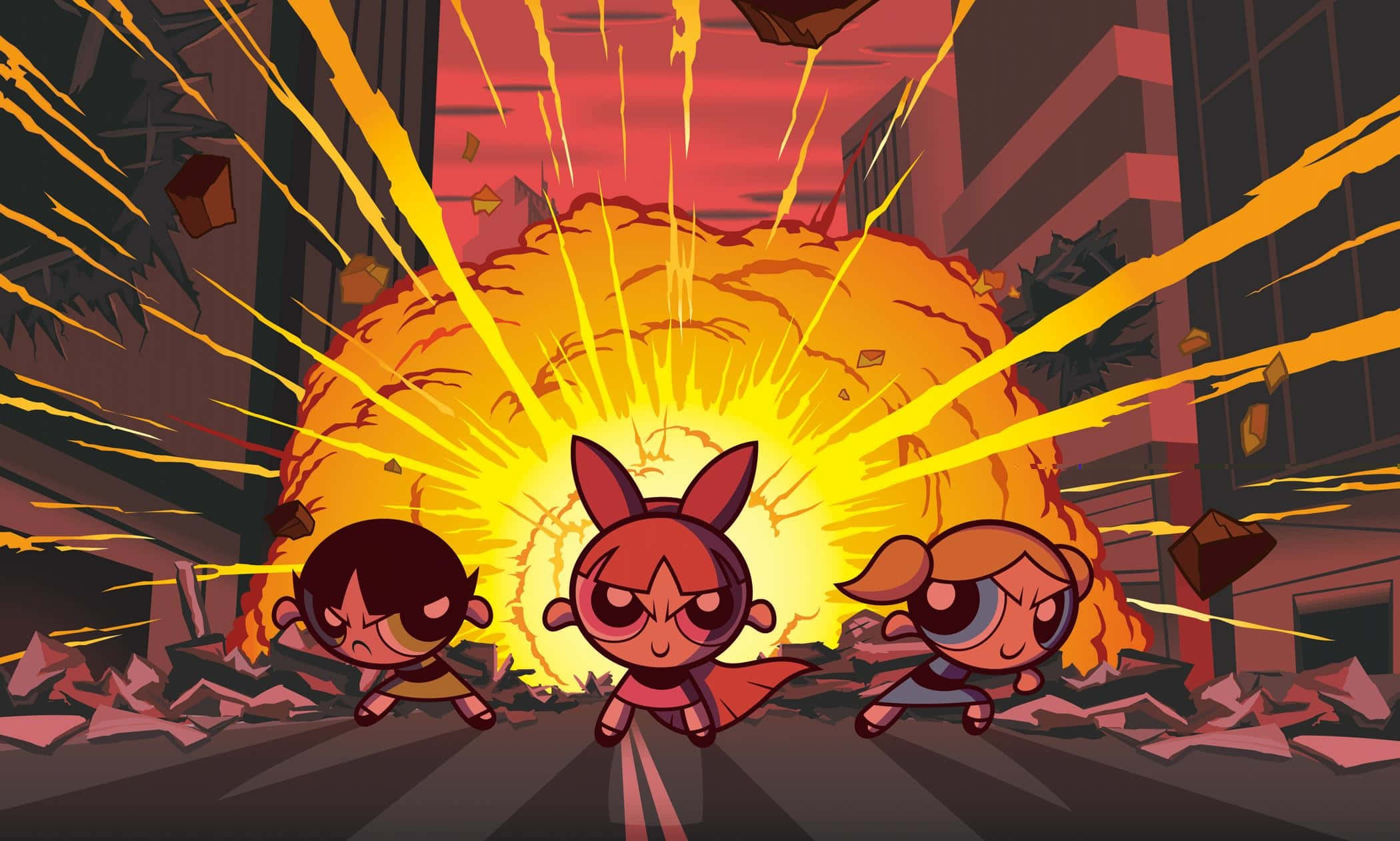 buttercup aesthetic, cartoon girls, superhero poses, Full HD Desktop Wallpaper