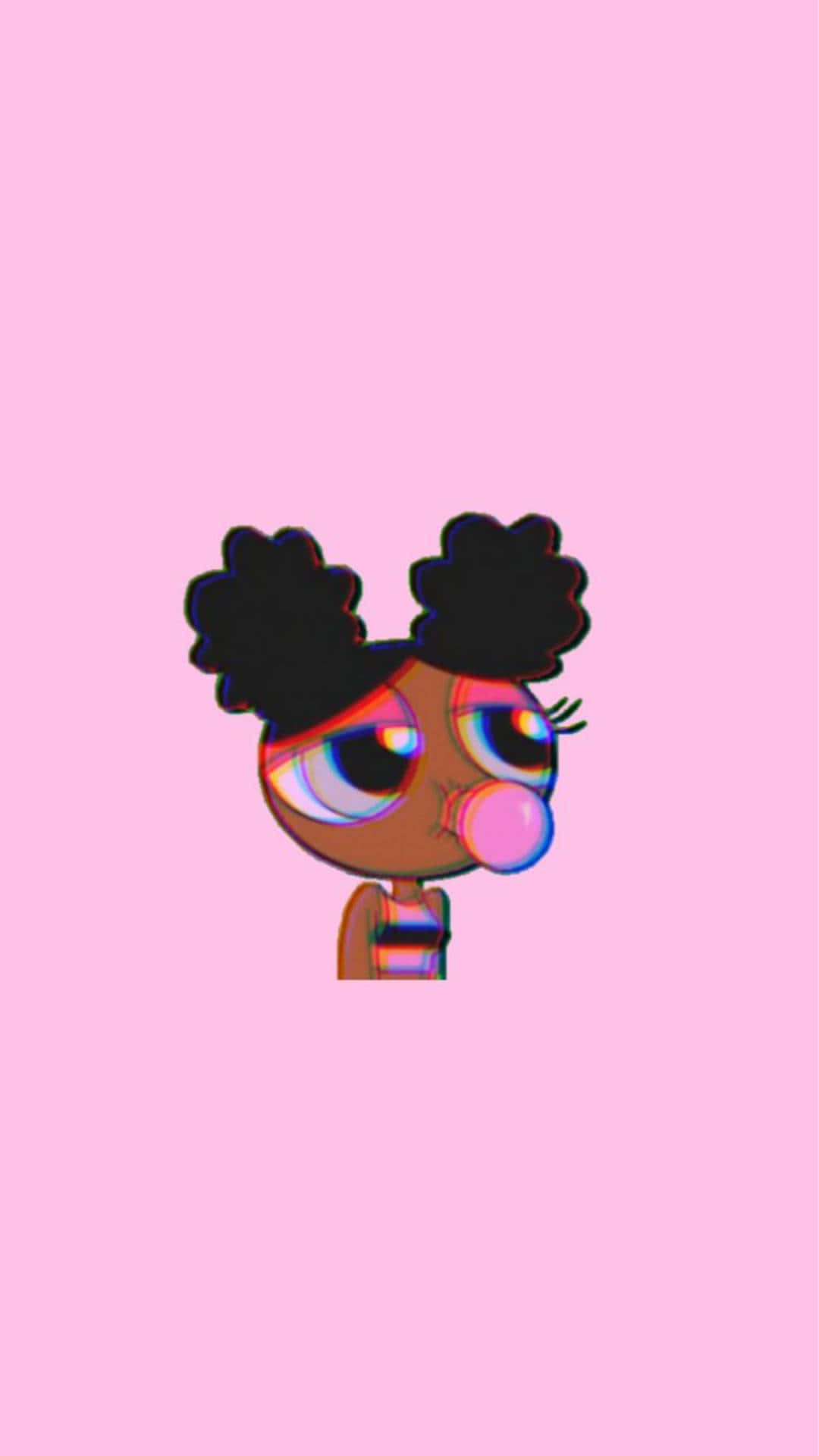 buttercup aesthetic, pink background, black hair, Full HD Phone Wallpaper