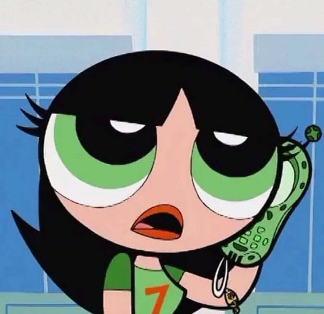 buttercup aesthetic, green phone, cartoon girl, SD Desktop Wallpaper