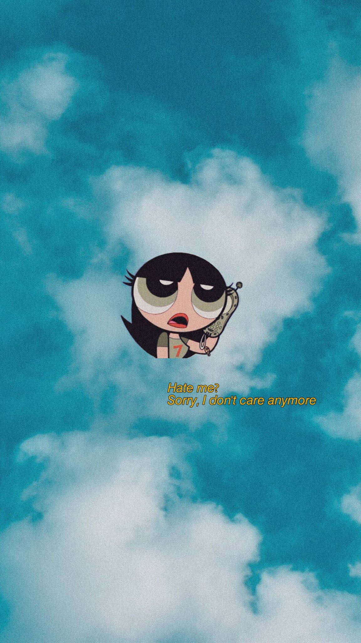buttercup aesthetic, cartoon girl, big eyes, Full HD Phone Wallpaper