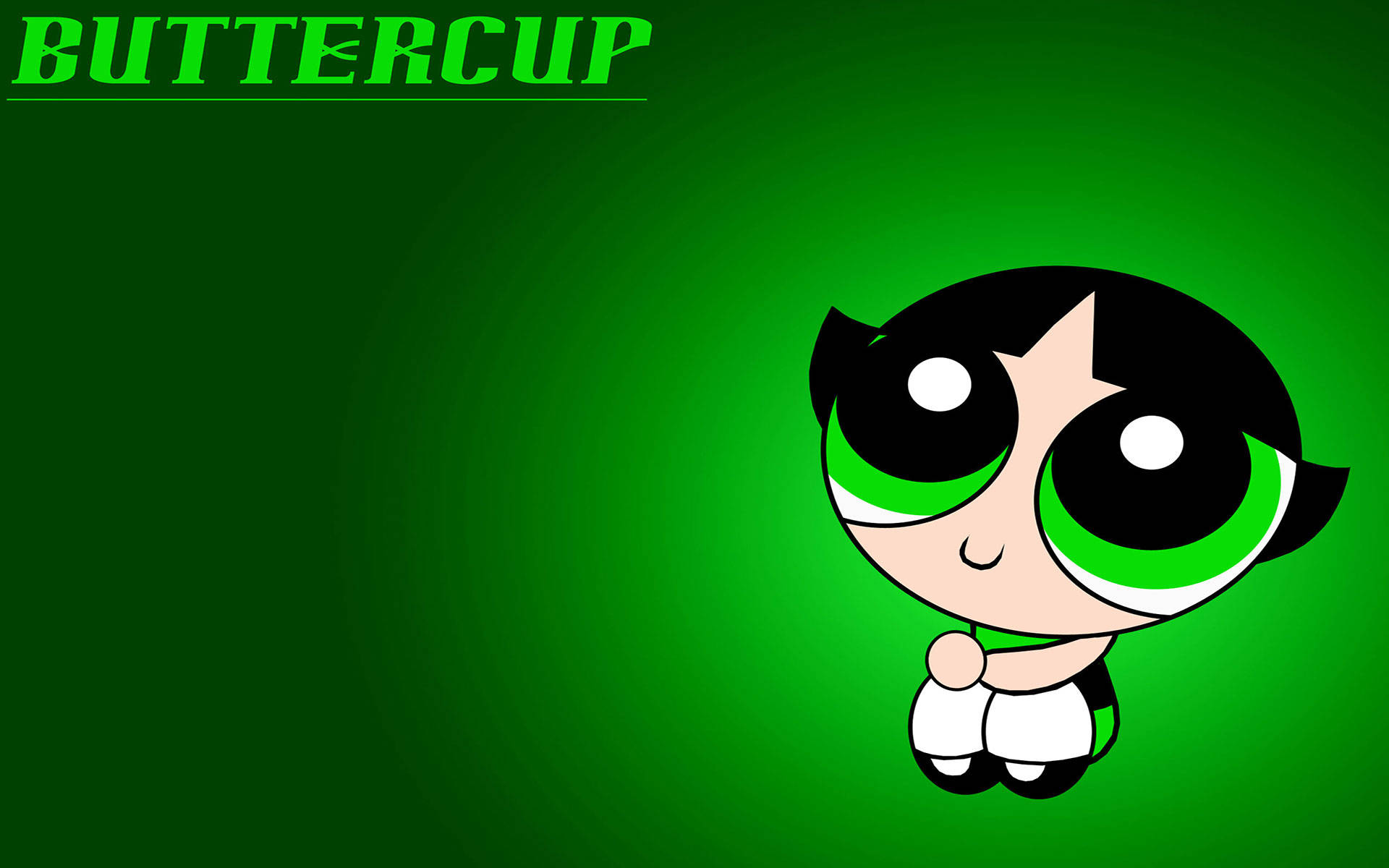 Buttercup, green eyes, black hair, Full HD Desktop Wallpaper