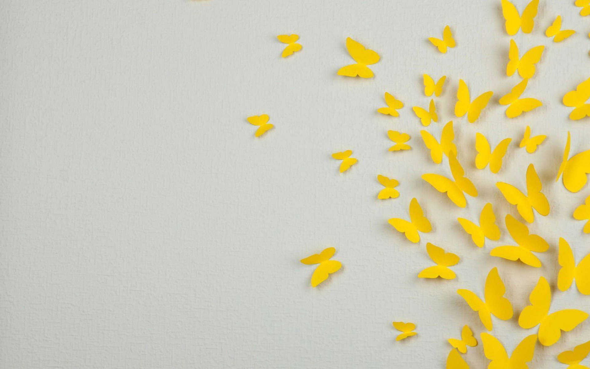 butterfly aesthetic, paper cutout, yellow paper butterflies, Full HD Desktop Wallpaper